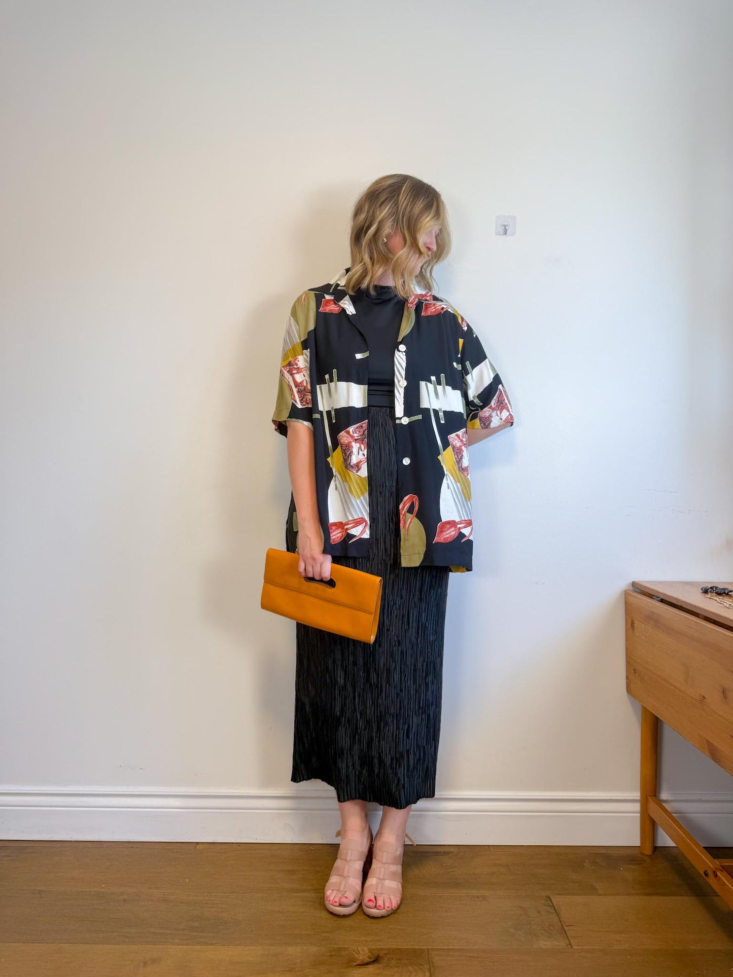 Vintage Abstract Print Blouse (Size XL)