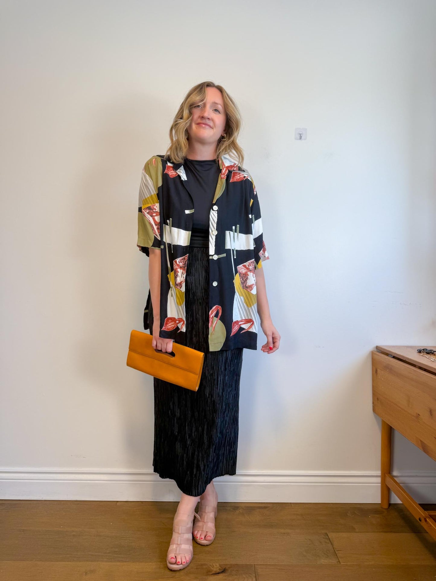 Vintage Abstract Print Blouse (Size XL)