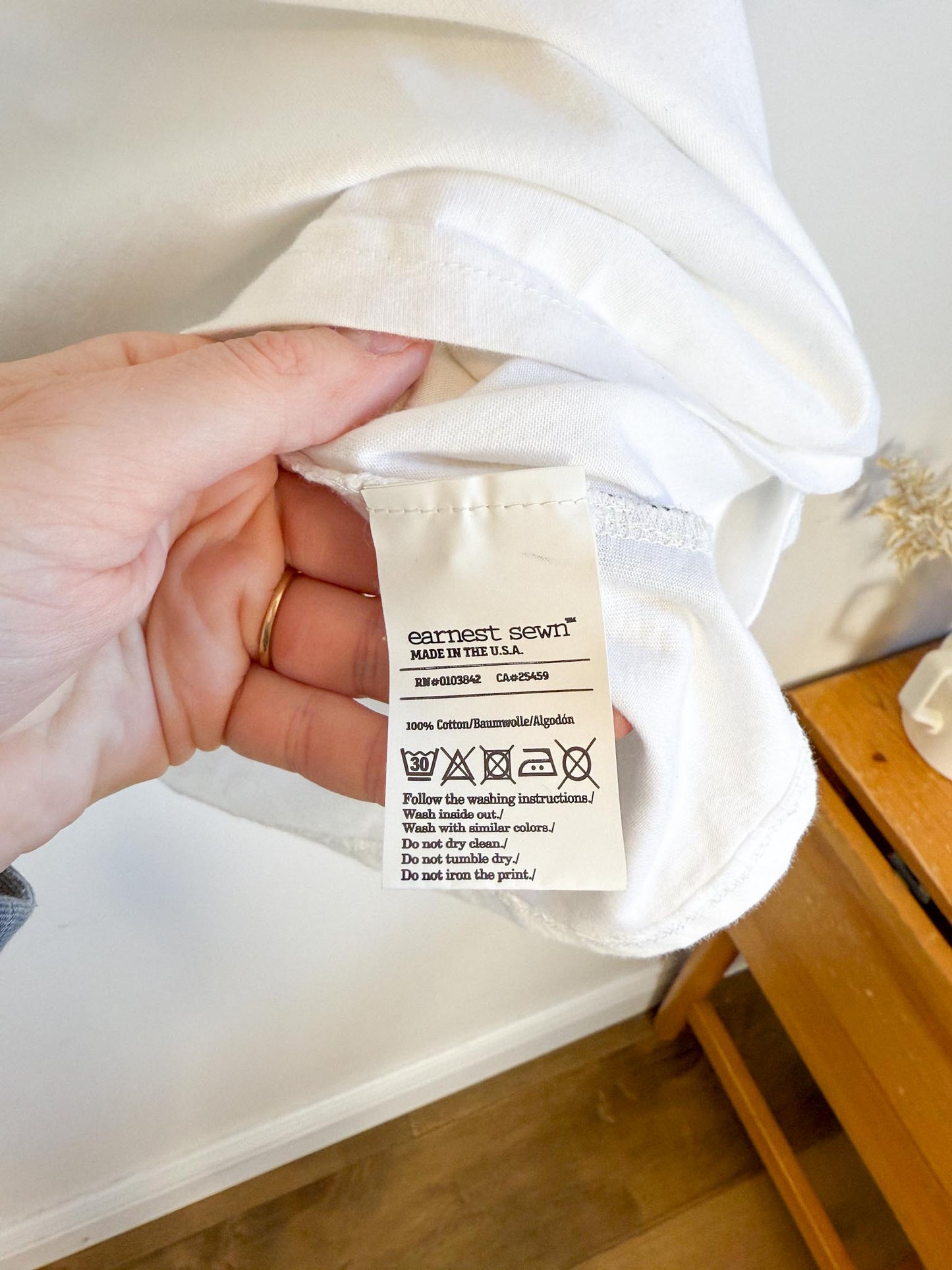 Earnest Sewn White T-Shirt (Size M/L)