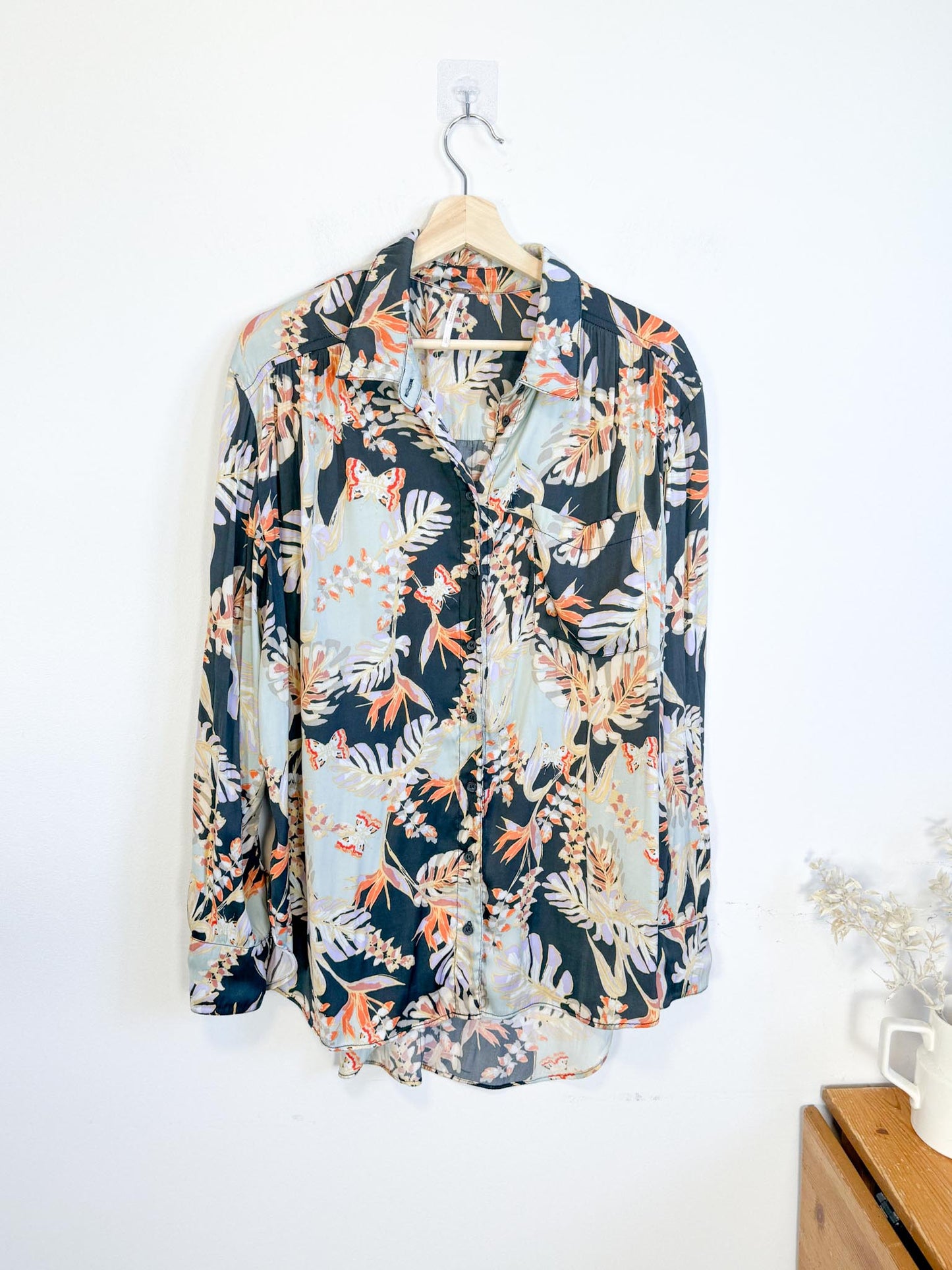 Free People Floral Blouse (Size L)