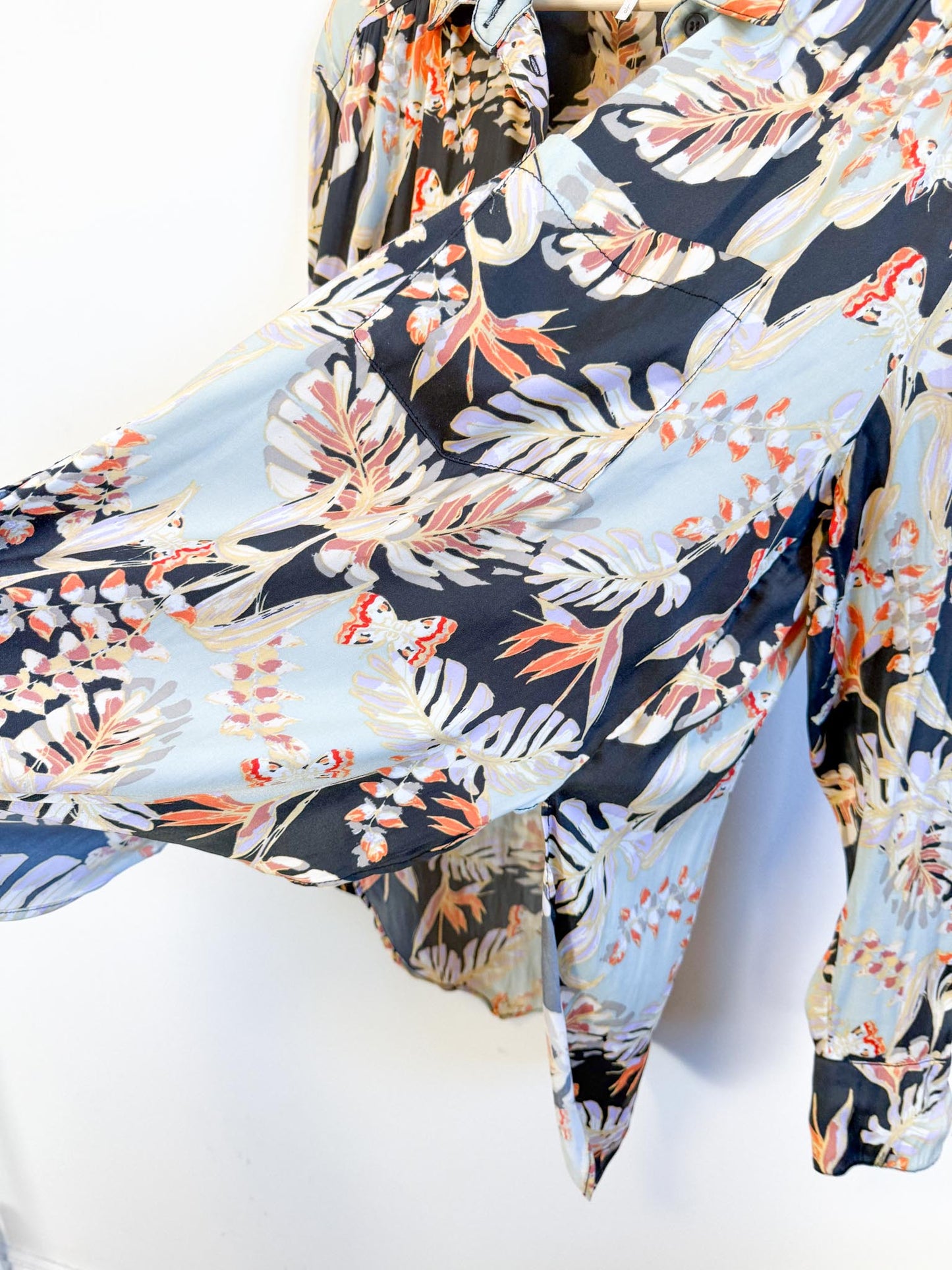 Free People Floral Blouse (Size L)