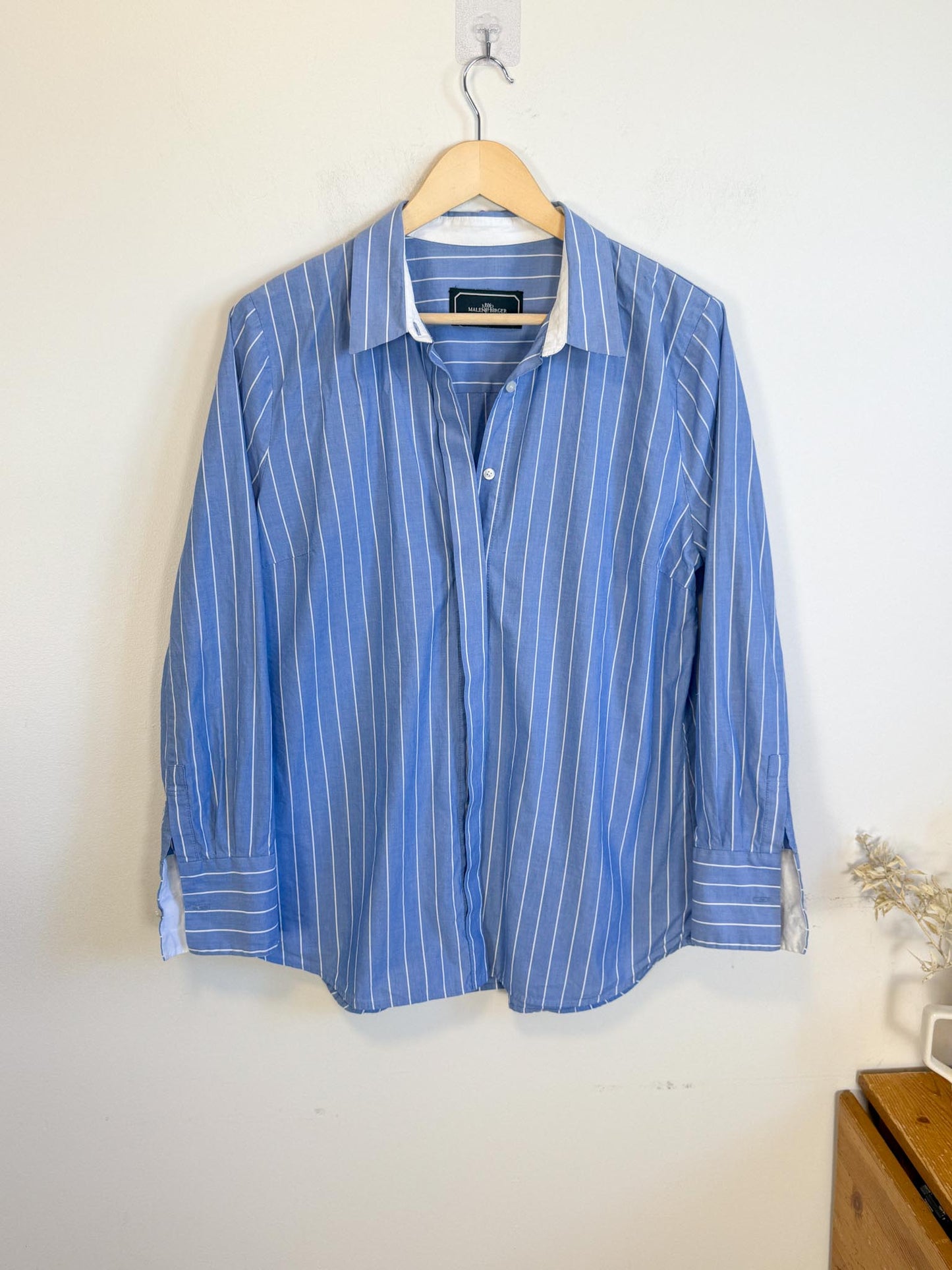 By Malene Birger Designer "Brigitta Blouse in Blue/White Stripe" (Size M)