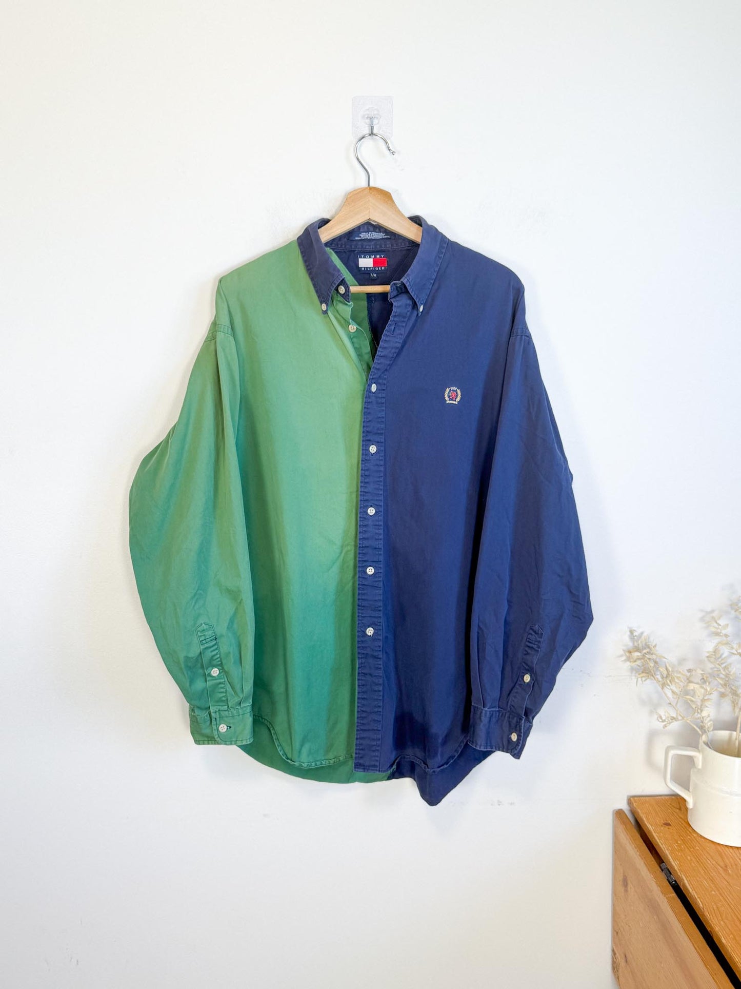 Vintage 90s Tommy Hilfiger Colour Block Button Down (Size L)