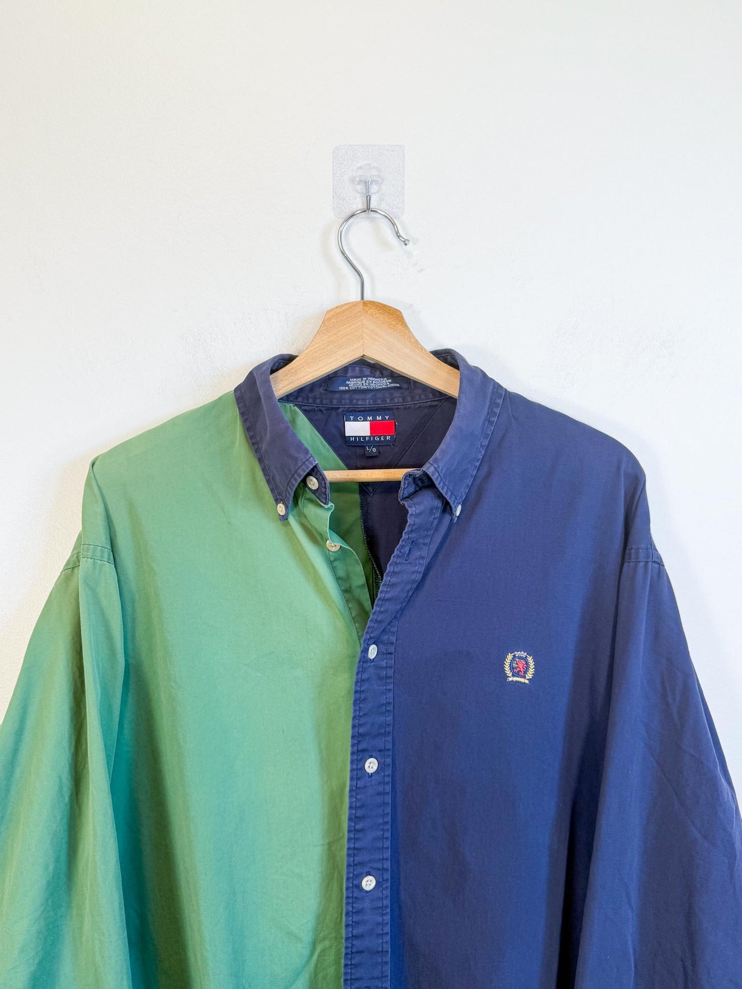 Vintage 90s Tommy Hilfiger Colour Block Button Down (Size L)