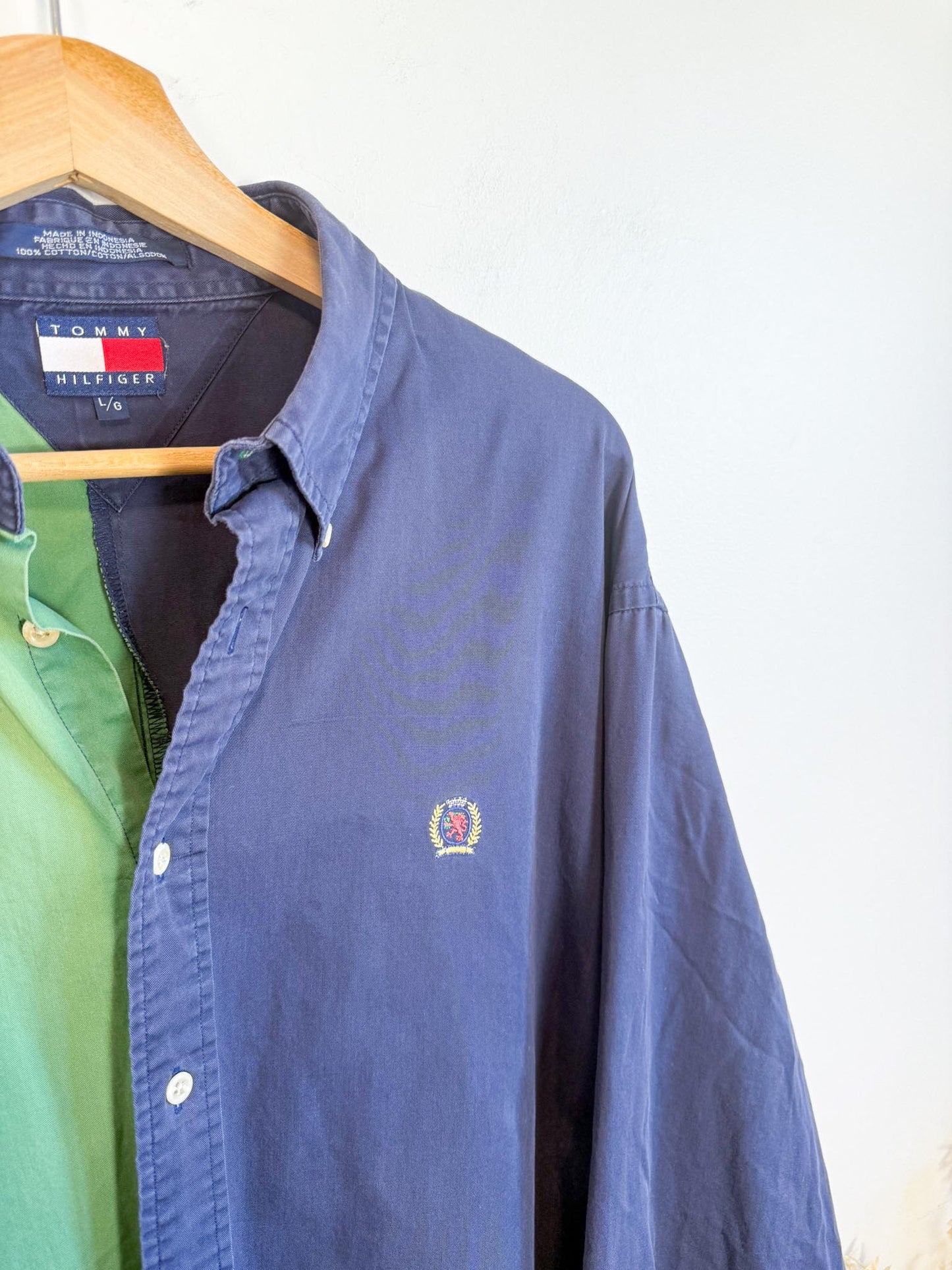 Vintage 90s Tommy Hilfiger Colour Block Button Down (Size L)
