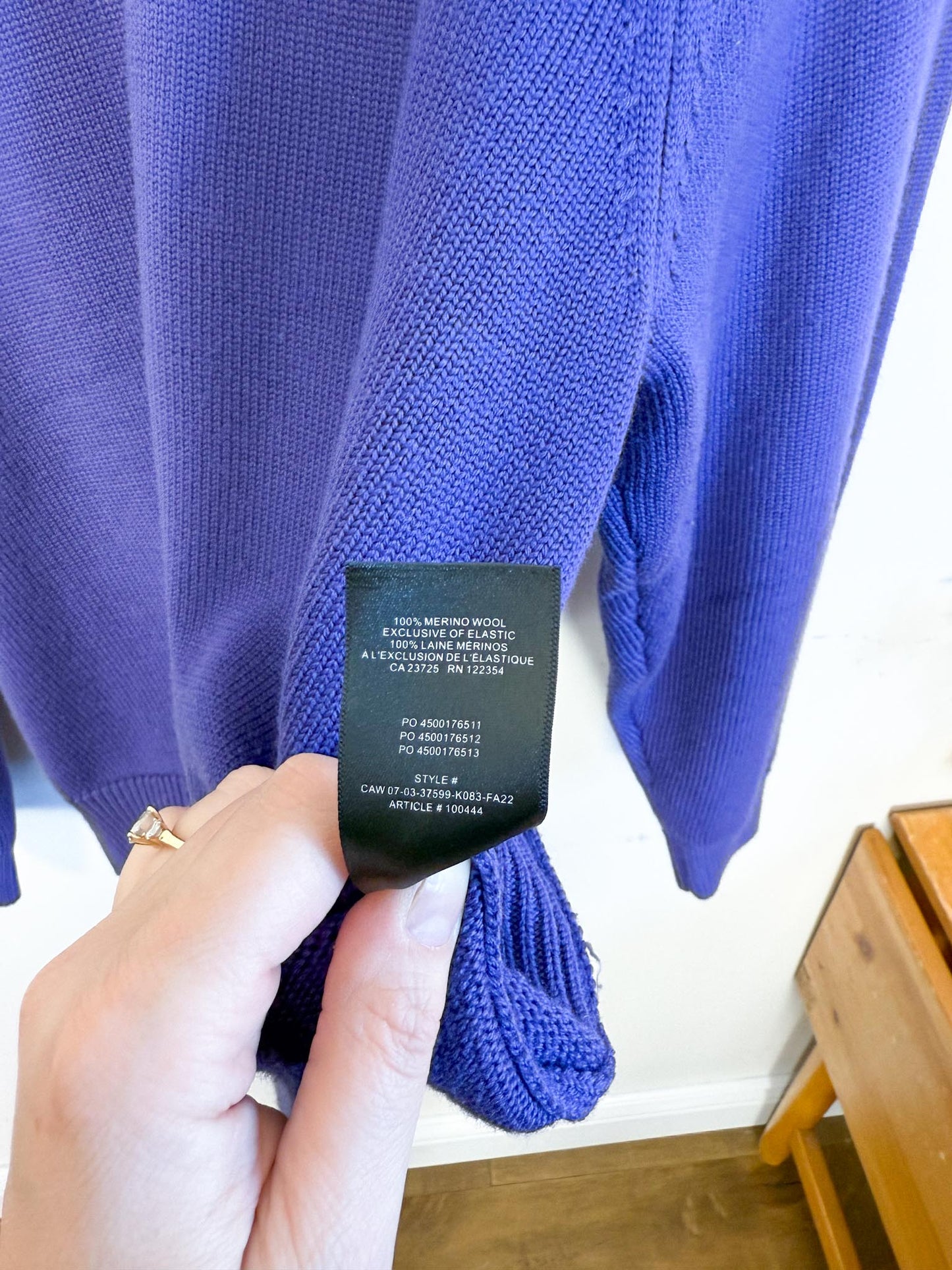 Wilfred Free Merino Wool Crewneck Sweater in Purple SOLD AS IS (Size M)
