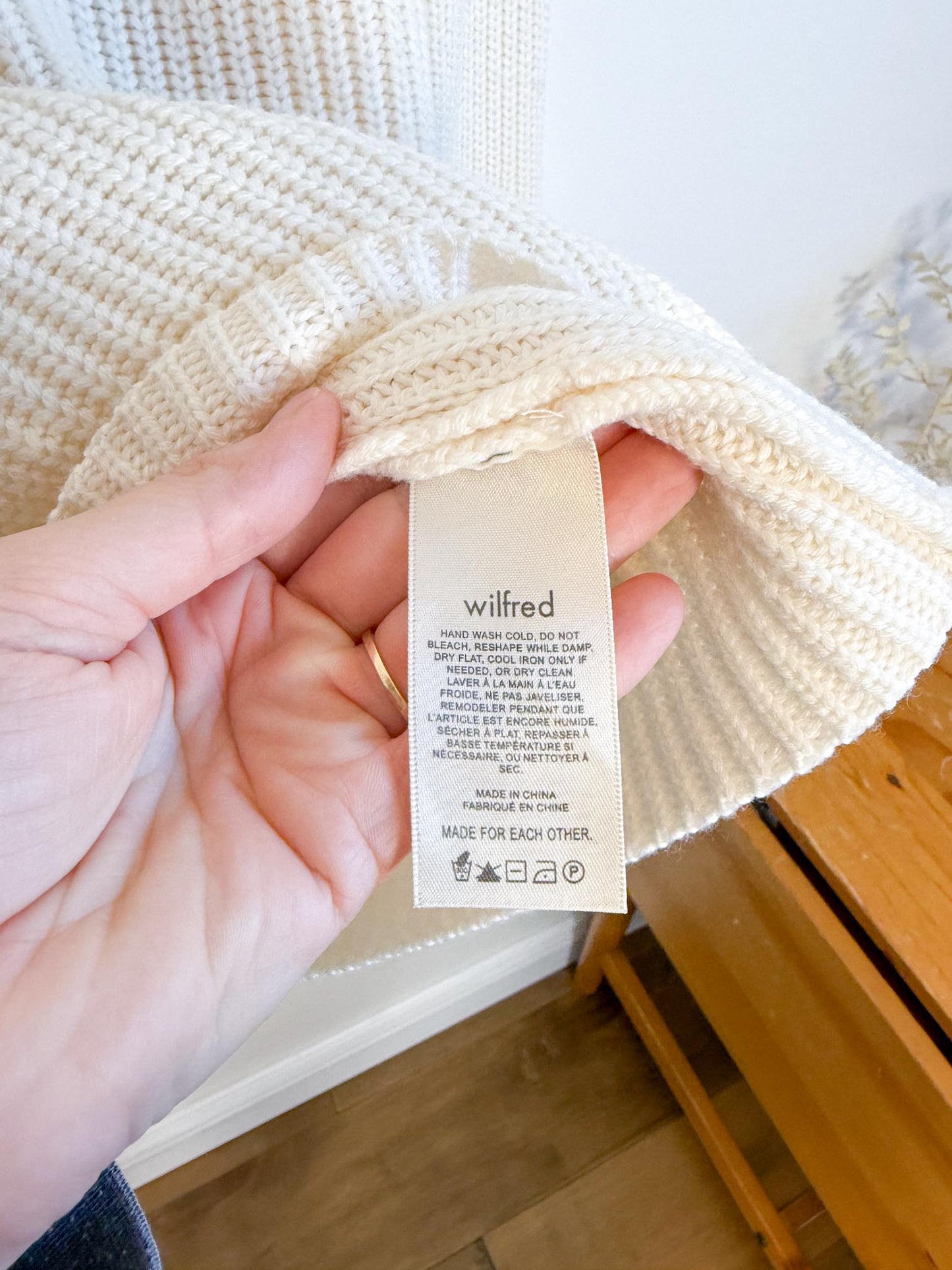 Wilfred Merino Wool Knit Sweater in Neutral (Size XS-M)