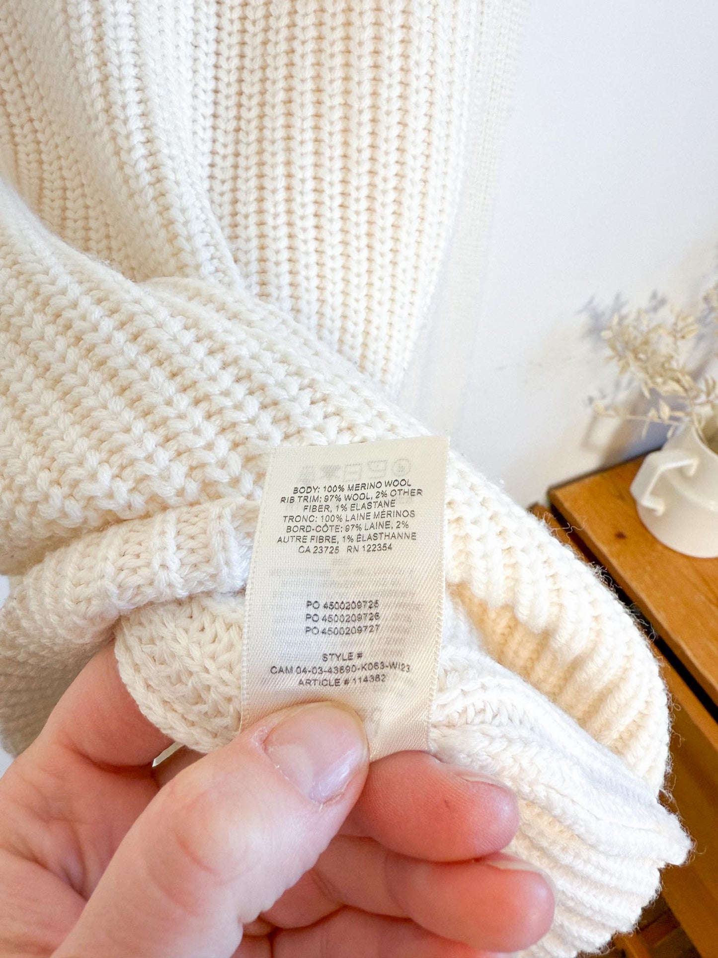 Wilfred Merino Wool Knit Sweater in Neutral (Size XS-M)