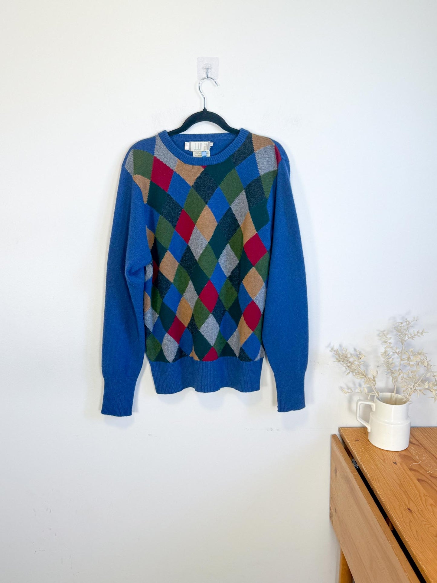 Vintage Dunhill Cashmere Sweater in Plaid SOLD AS IS (Size L)