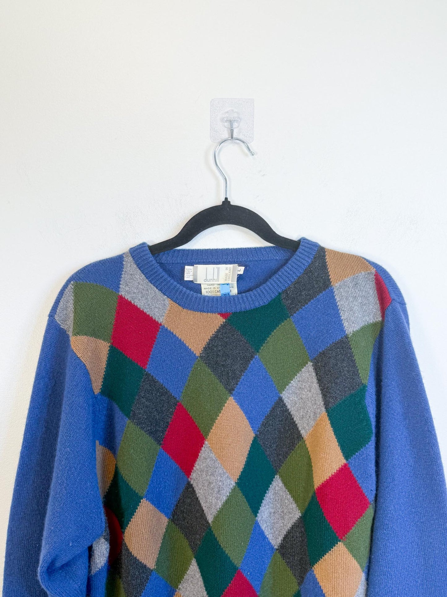 Vintage Dunhill Cashmere Sweater in Plaid SOLD AS IS (Size L)