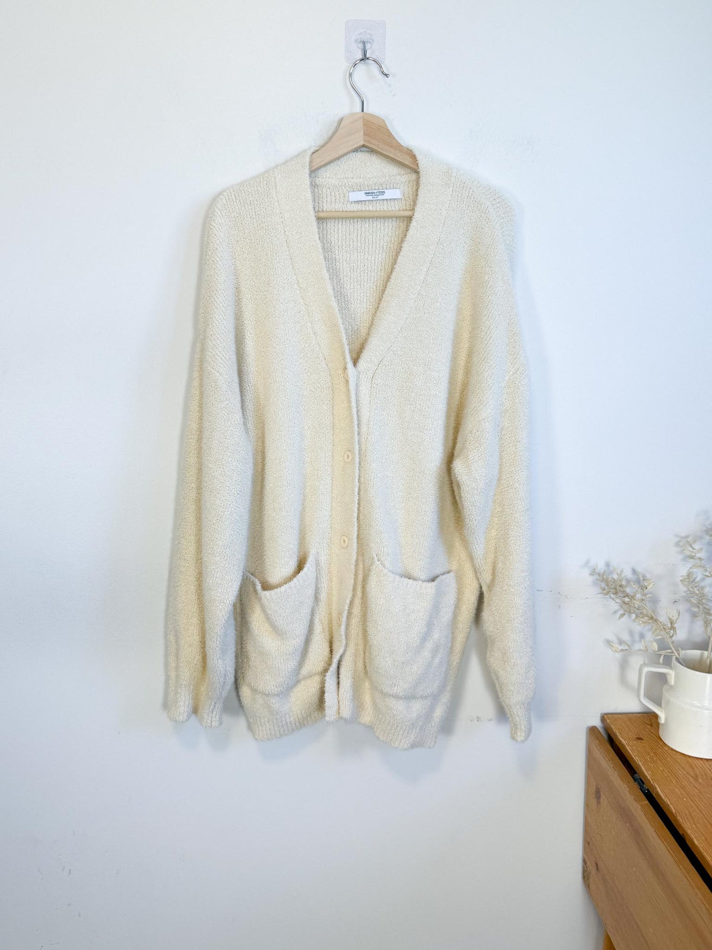 Smash & Tess Fuzzy Neutral Cardigan (Size 2XL)