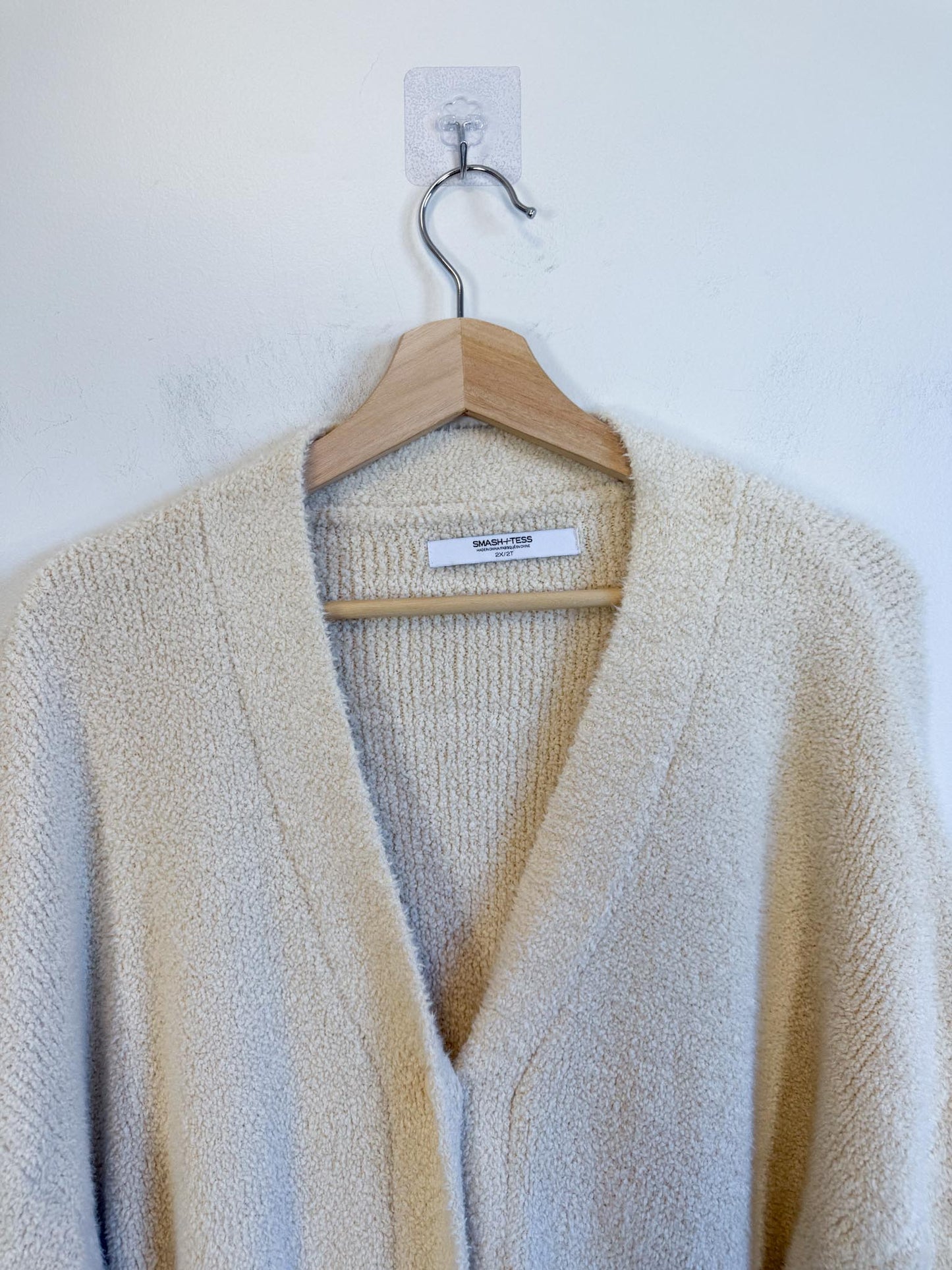 Smash & Tess Fuzzy Neutral Cardigan (Size 2XL)