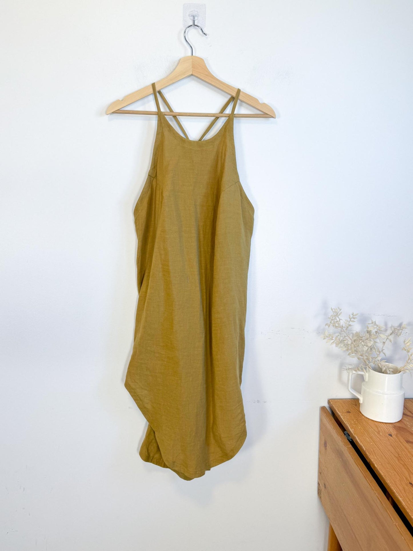HOI BO Slow Fashion Linen Top in Mustard (Size M)