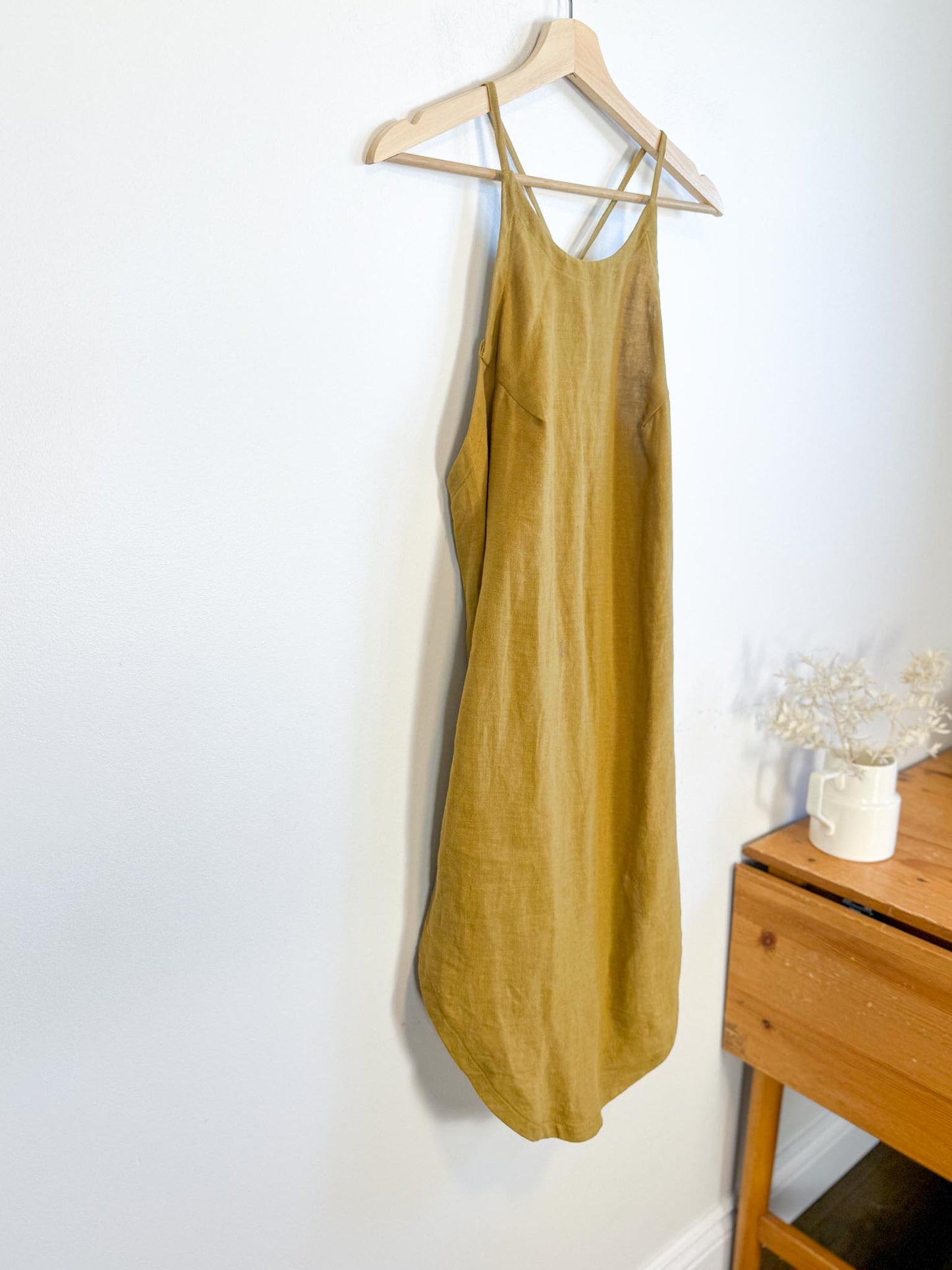 HOI BO Slow Fashion Linen Top in Mustard (Size M)