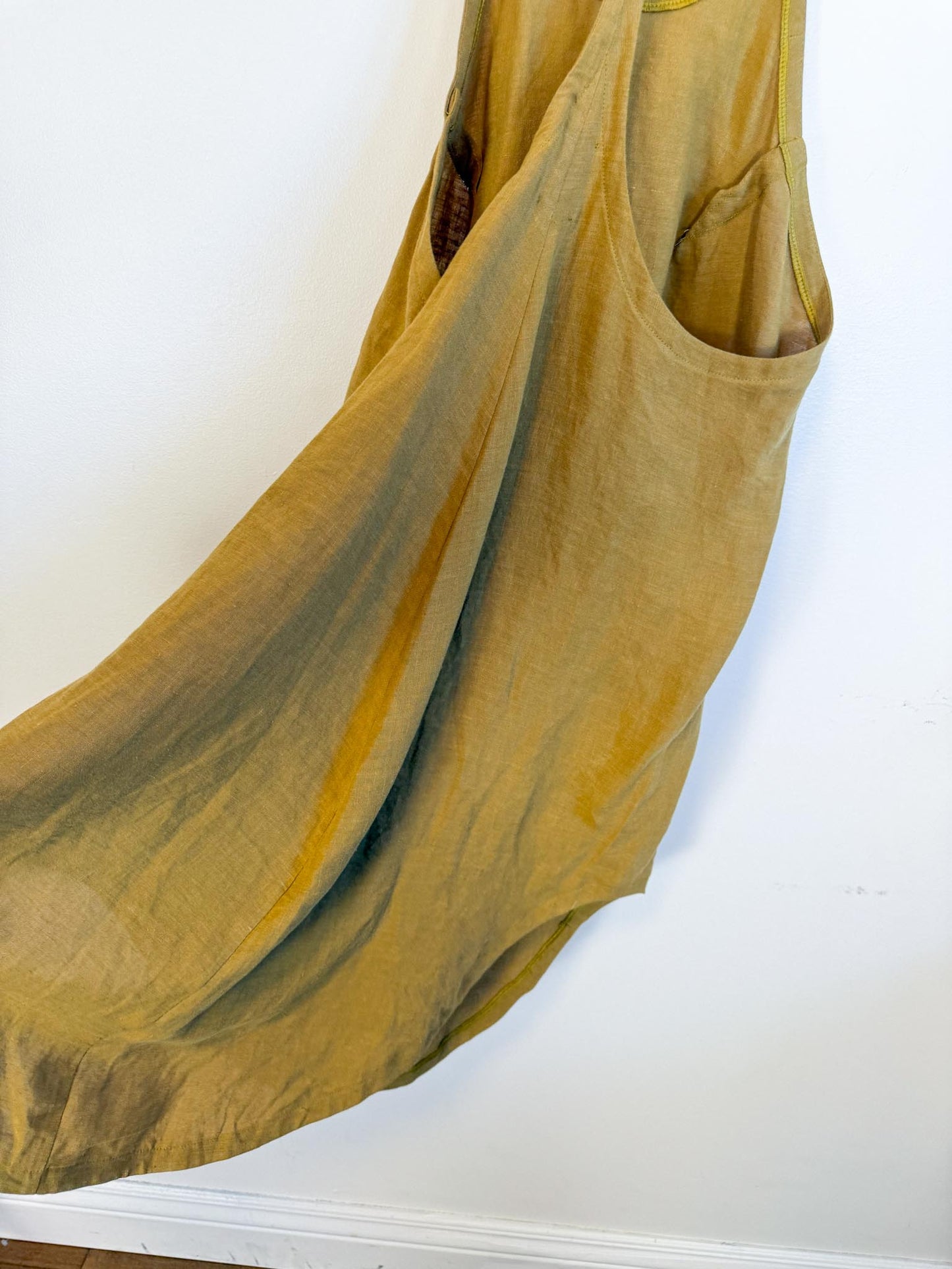 HOI BO Slow Fashion Linen Top in Mustard (Size M)