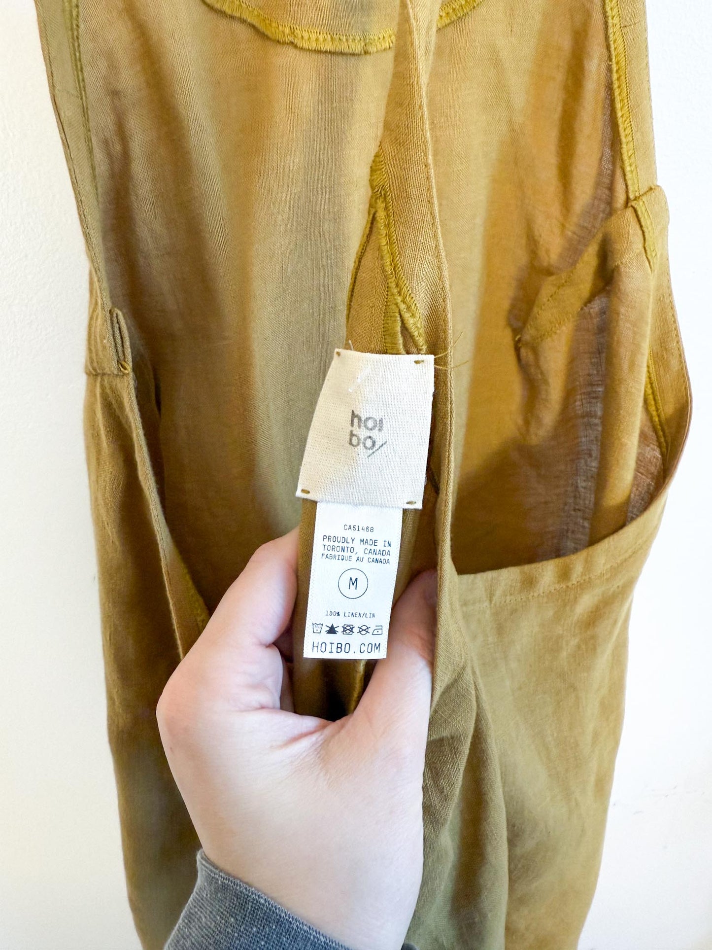 HOI BO Slow Fashion Linen Top in Mustard (Size M)