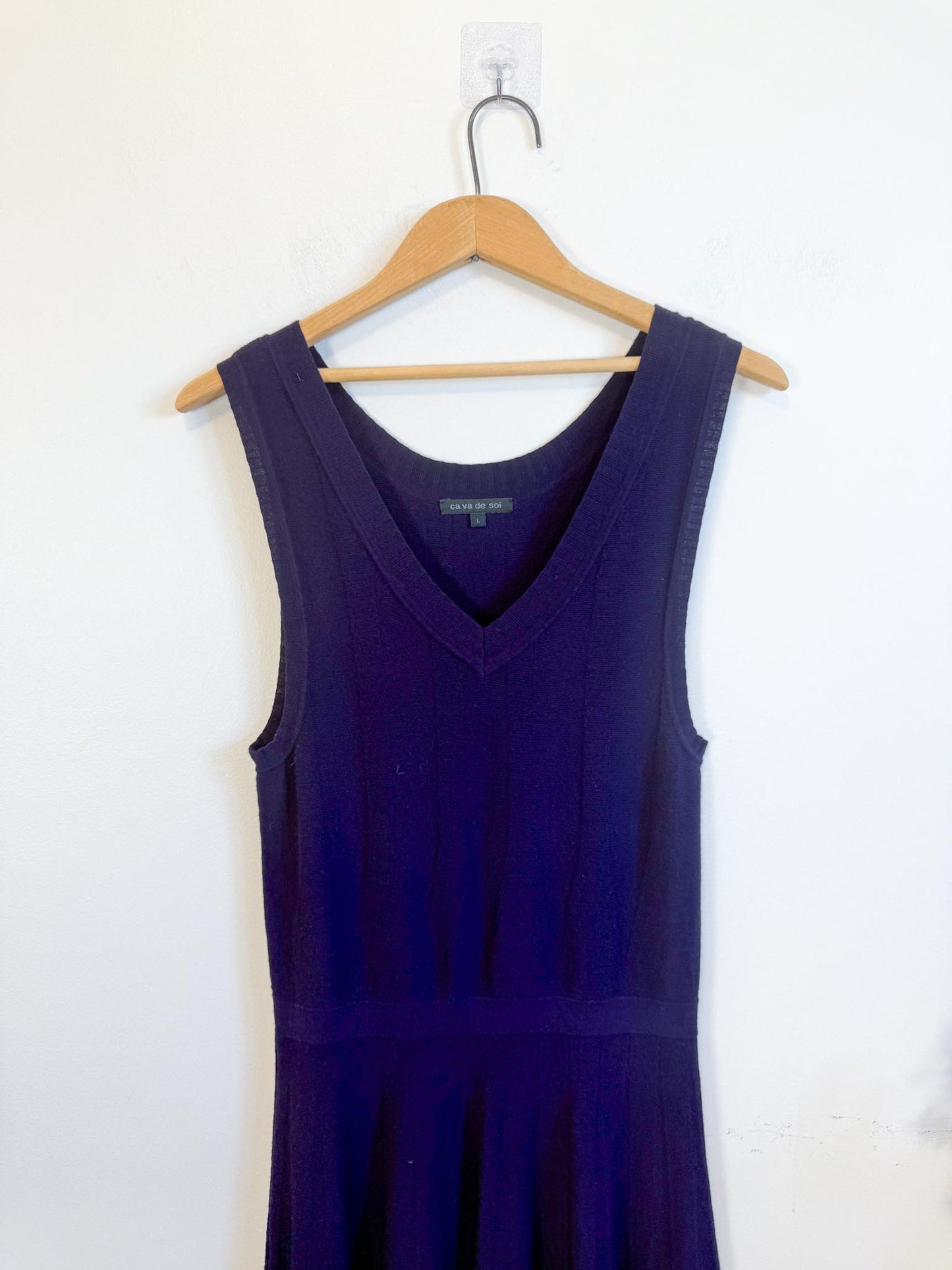 Ca Va De Soi Sustainable Knit "Margot Dress in Dark Plum" (Size M/L)