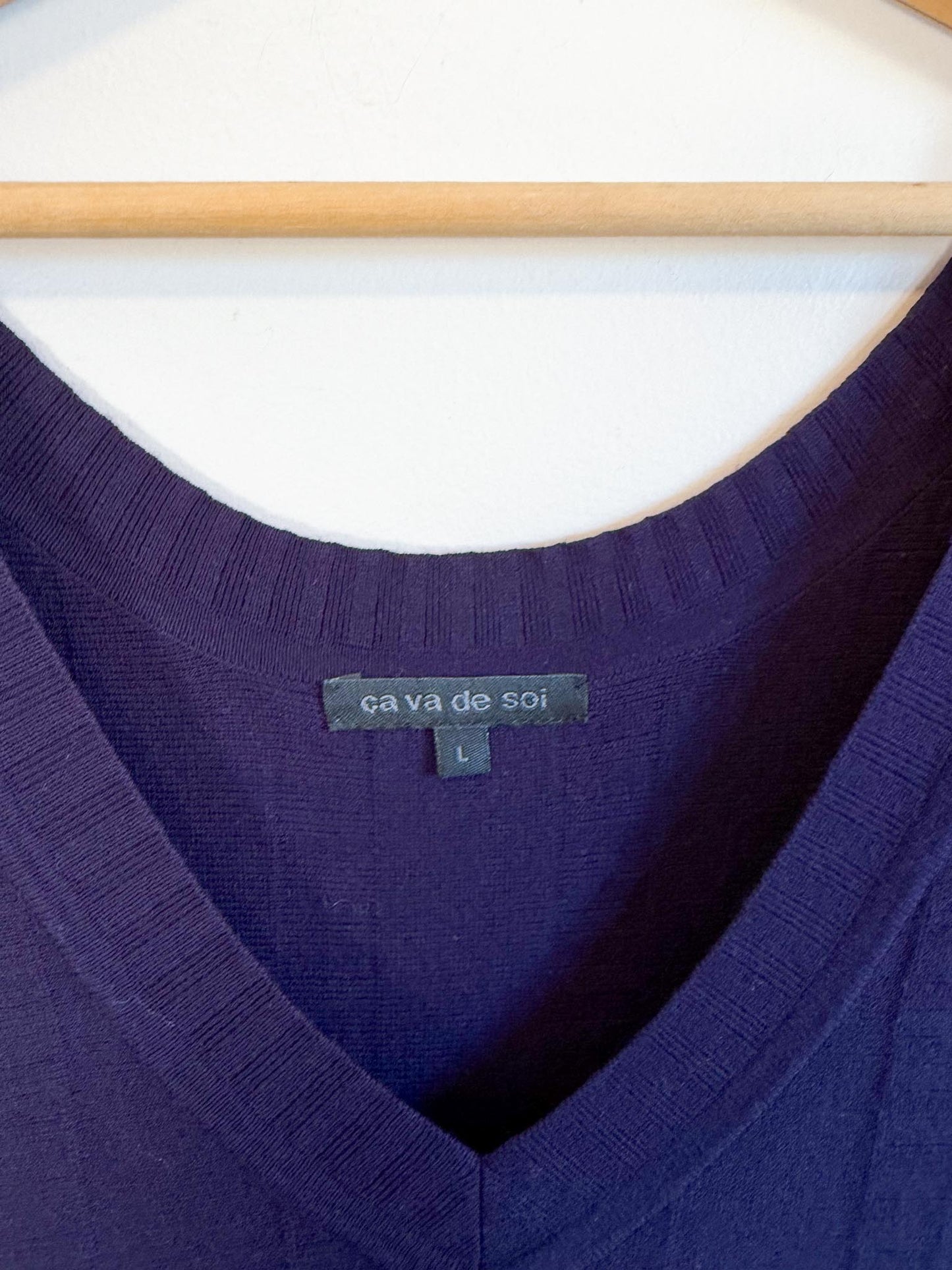 Ca Va De Soi Sustainable Knit "Margot Dress in Dark Plum" (Size M/L)