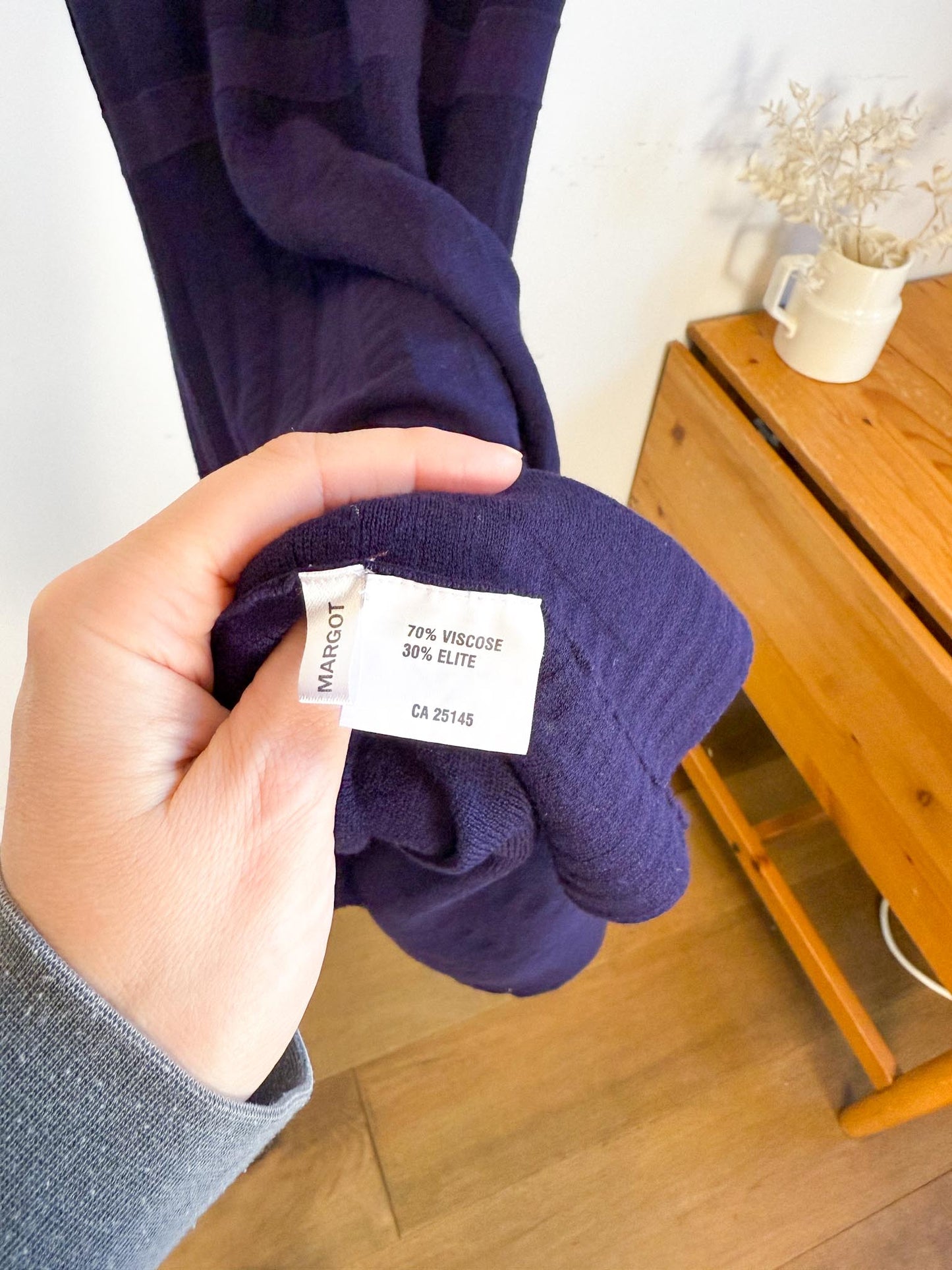 Ca Va De Soi Sustainable Knit "Margot Dress in Dark Plum" (Size M/L)