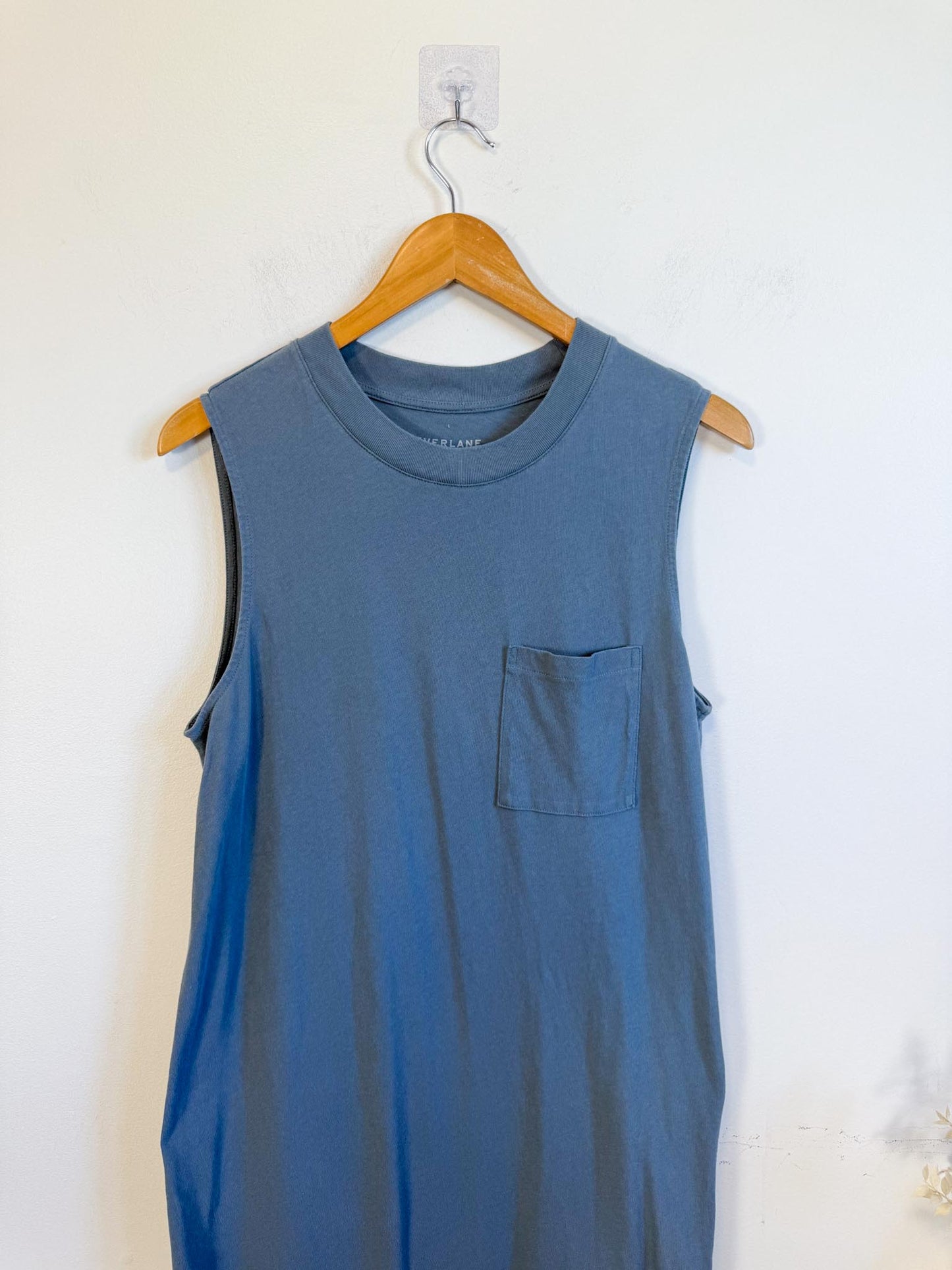 Everlane Tank Dress in Grey Blue (Size L)