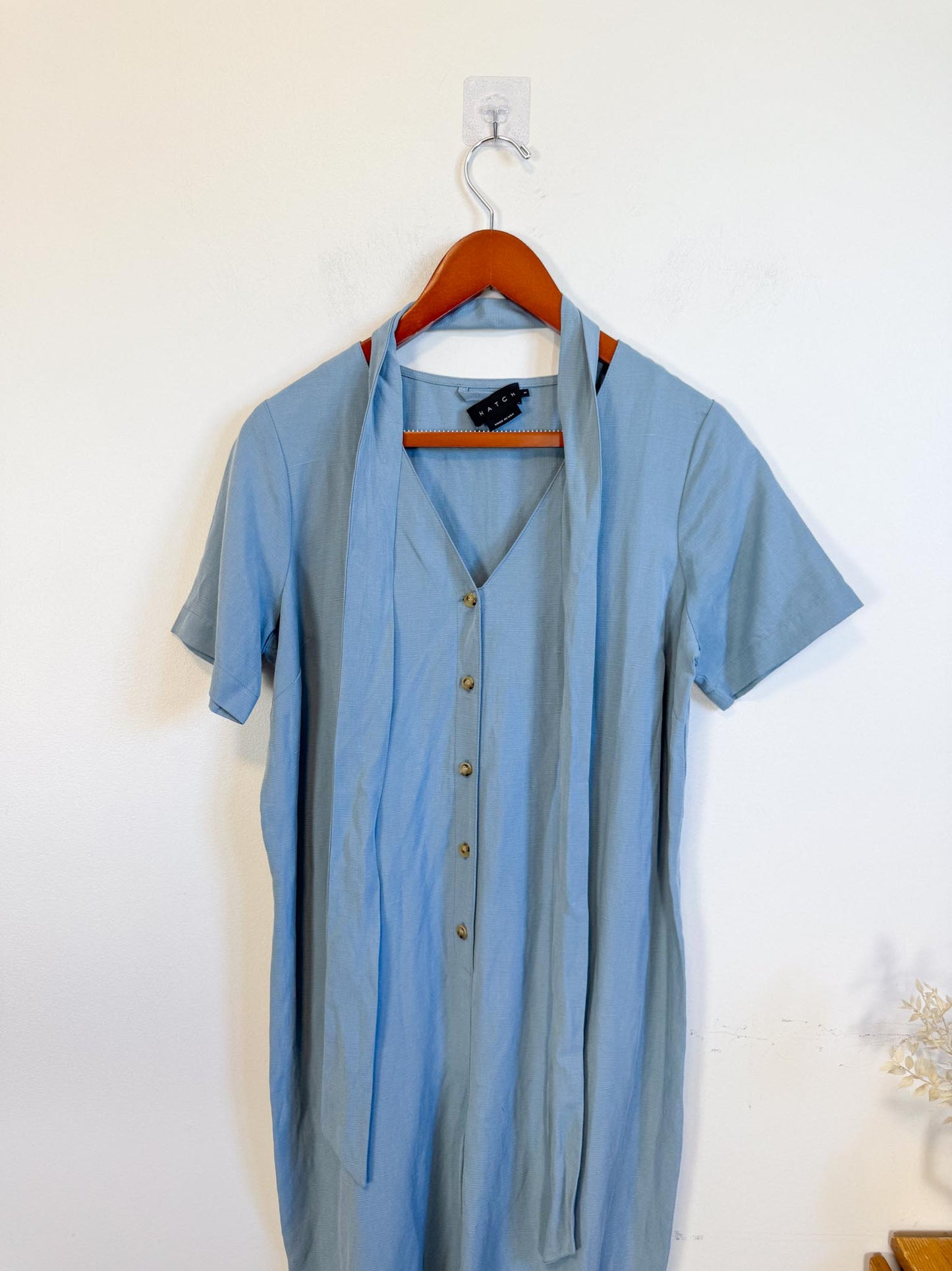 HATCH "The Noelle Jumpsuit in Robin Blue" (Size S)