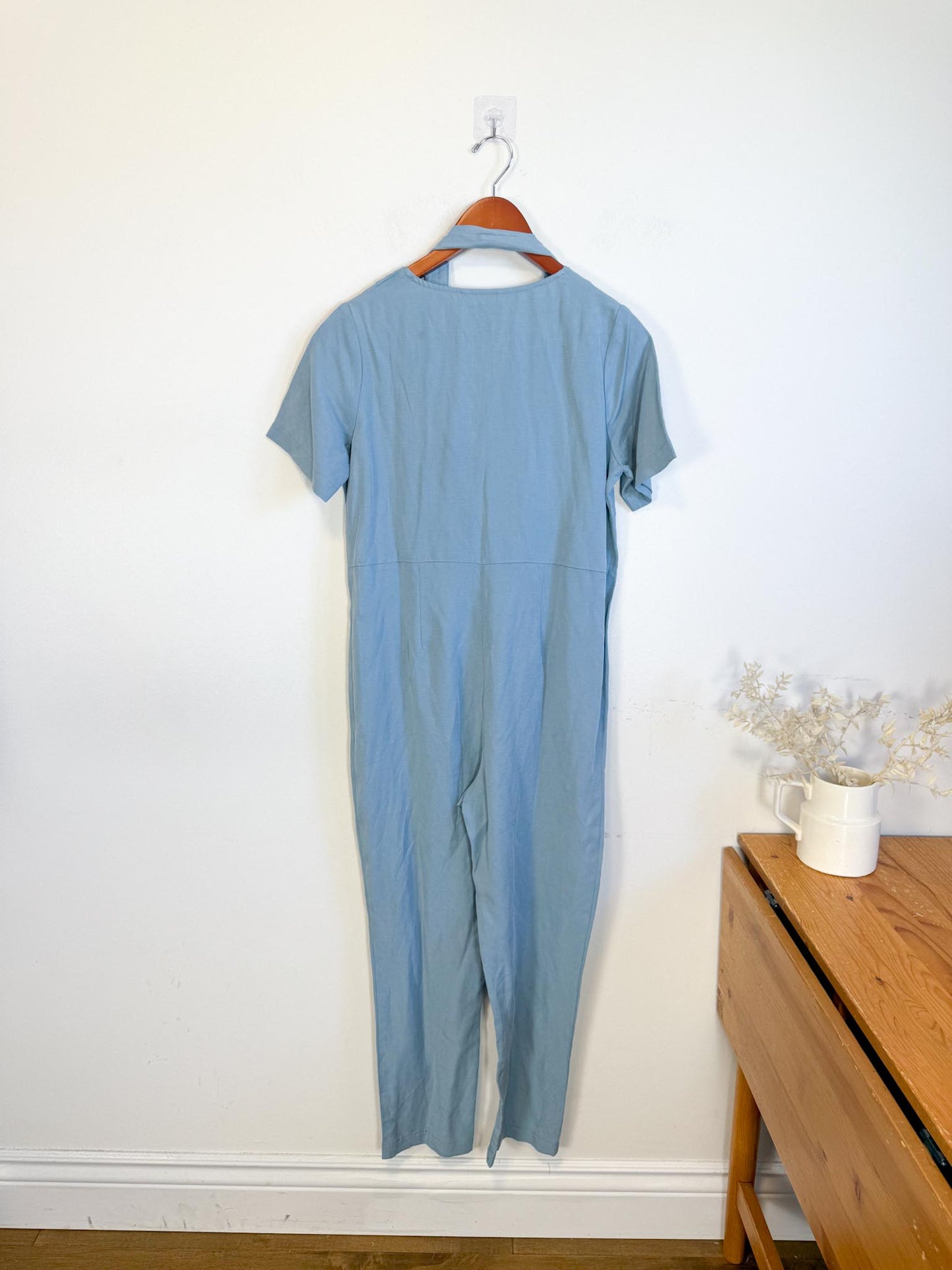 HATCH "The Noelle Jumpsuit in Robin Blue" (Size S)
