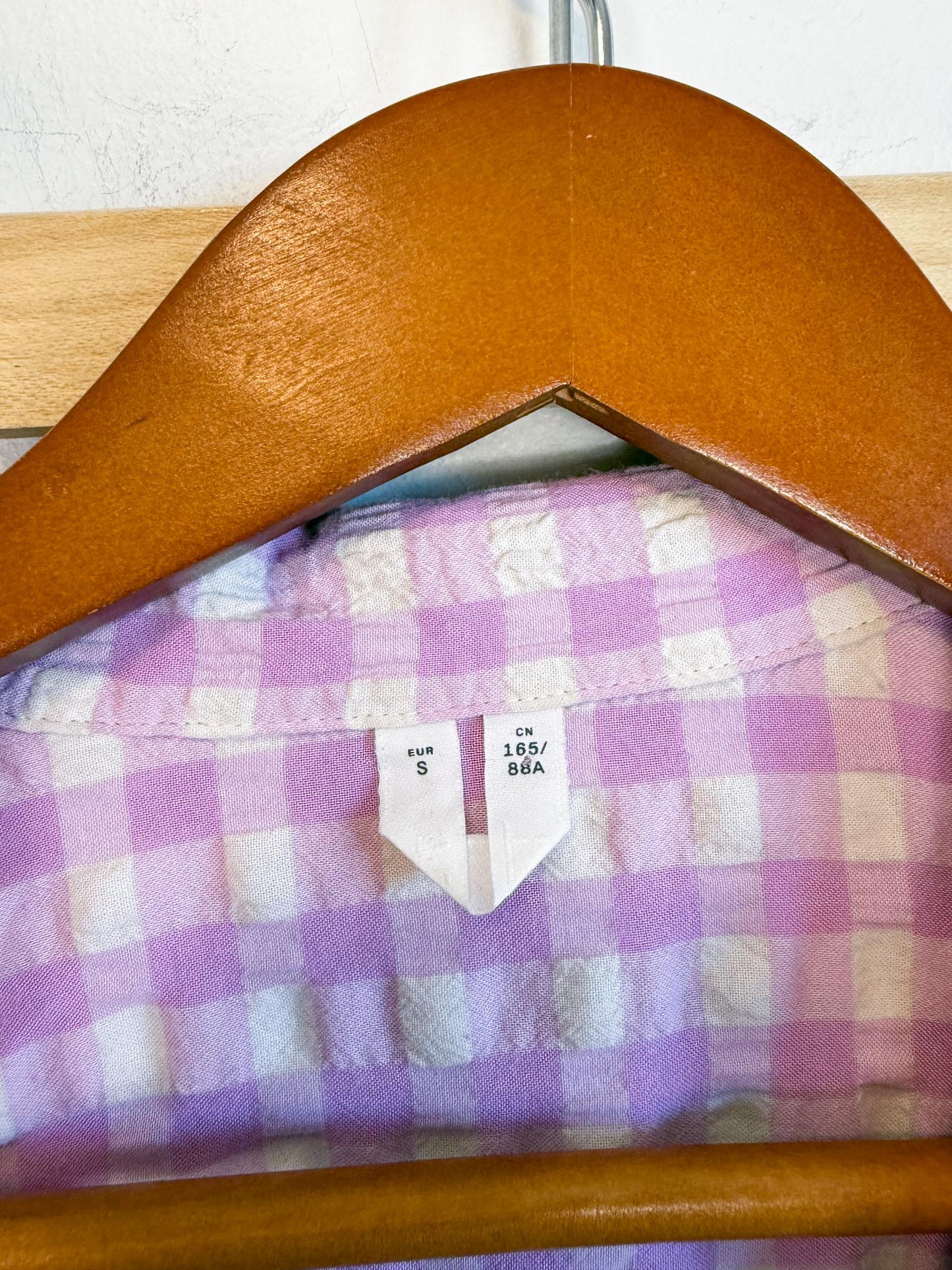 ARKET "Gingham Seersucker Pyjama Two Piece Set in Lilac" SOLD AS IS (Size S)