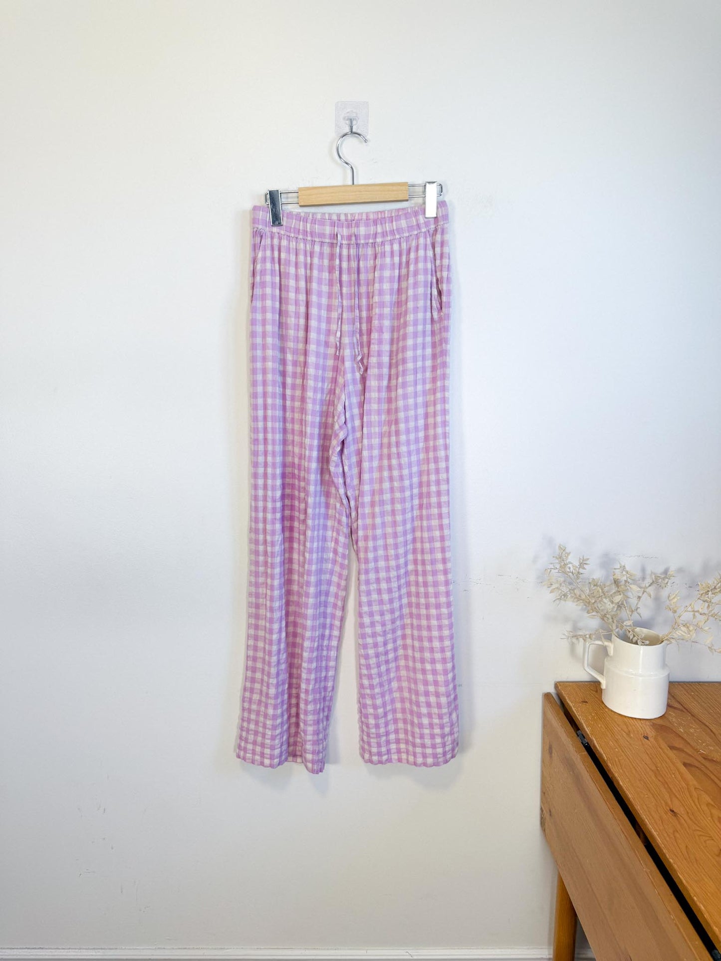 ARKET "Gingham Seersucker Pyjama Two Piece Set in Lilac" SOLD AS IS (Size S)