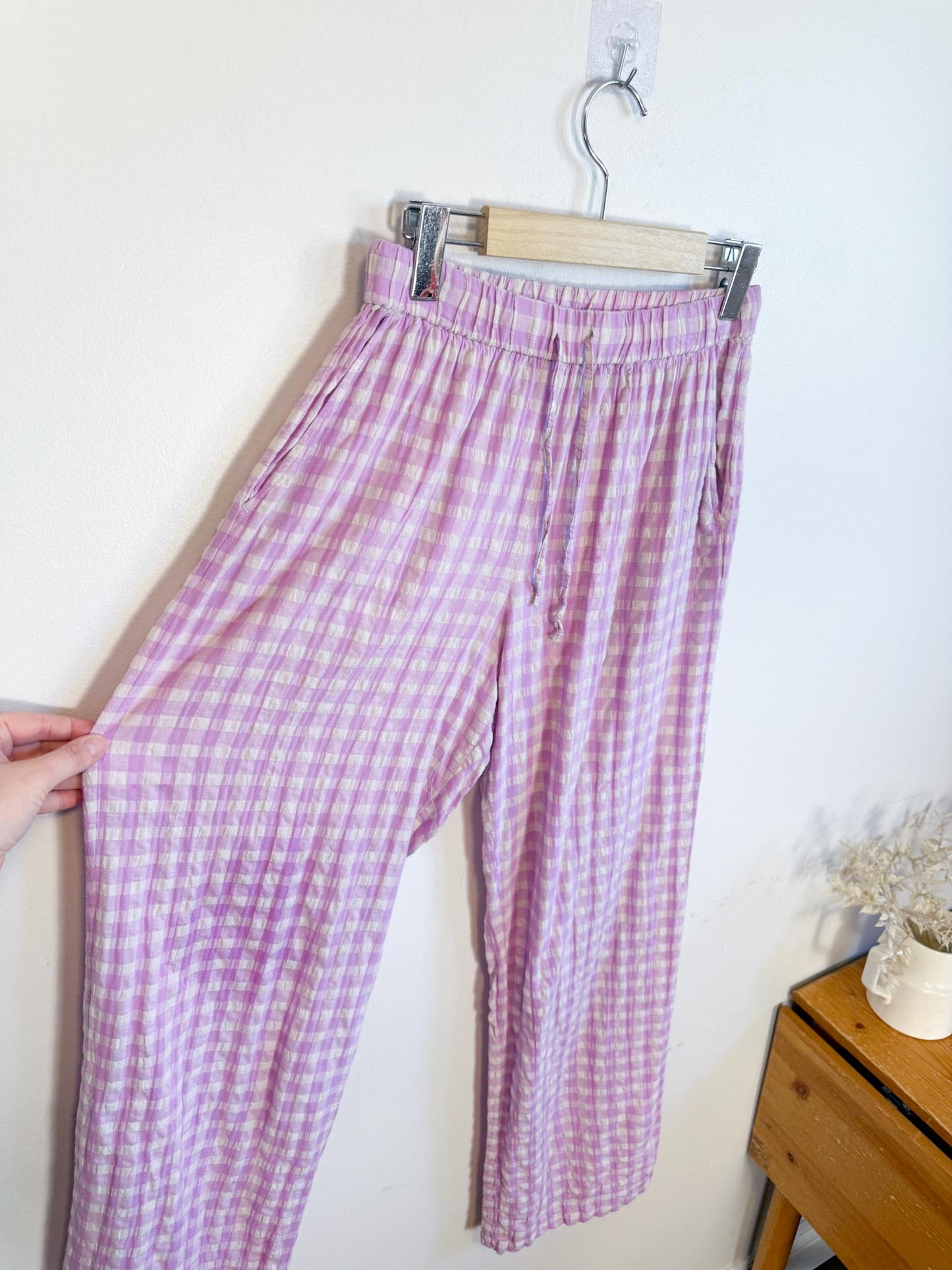 ARKET "Gingham Seersucker Pyjama Two Piece Set in Lilac" SOLD AS IS (Size S)