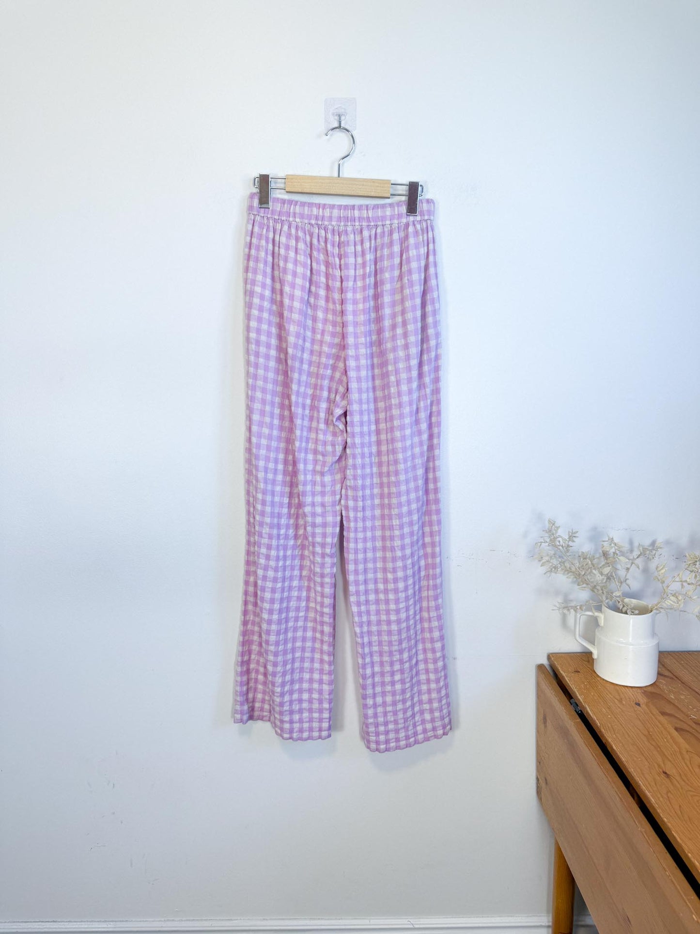 ARKET "Gingham Seersucker Pyjama Two Piece Set in Lilac" SOLD AS IS (Size S)