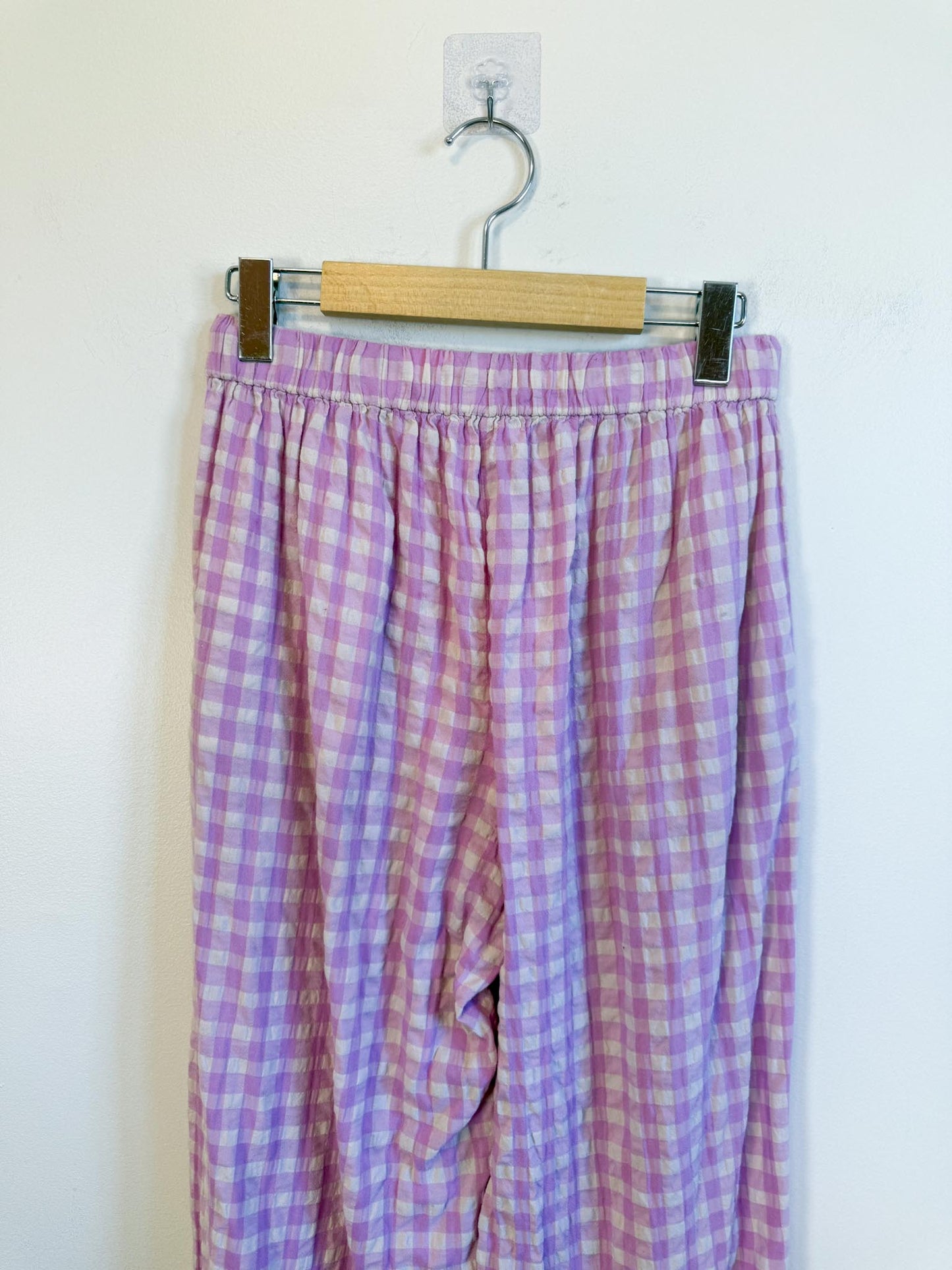 ARKET "Gingham Seersucker Pyjama Two Piece Set in Lilac" SOLD AS IS (Size S)