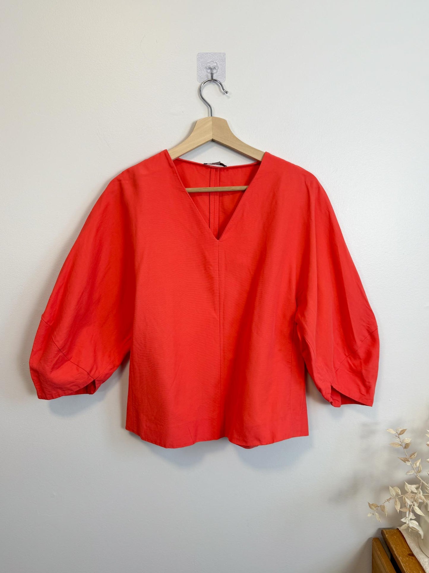 COS Wide Sleeve Blouse in Coral (Size 6)
