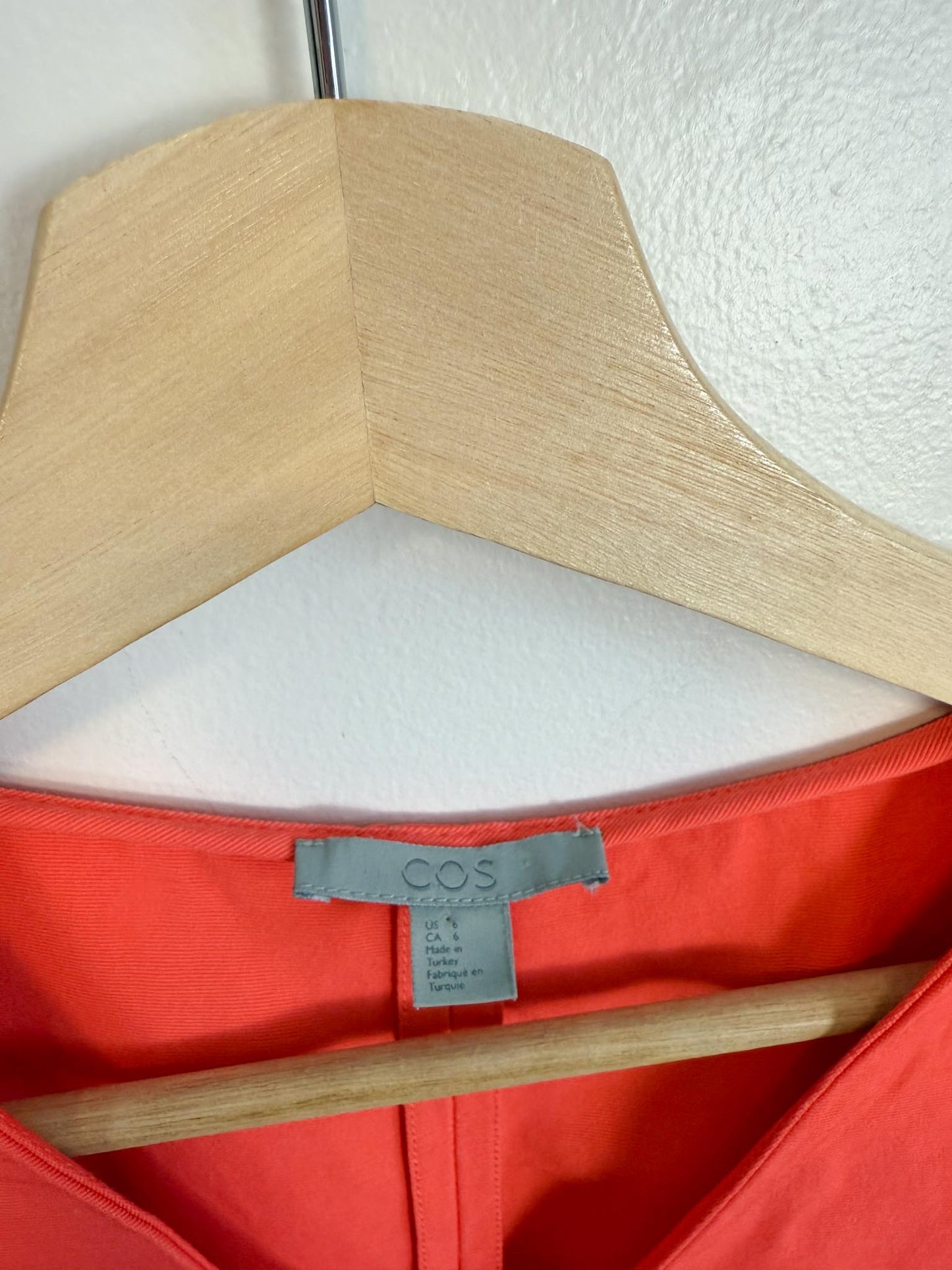 COS Wide Sleeve Blouse in Coral (Size 6)