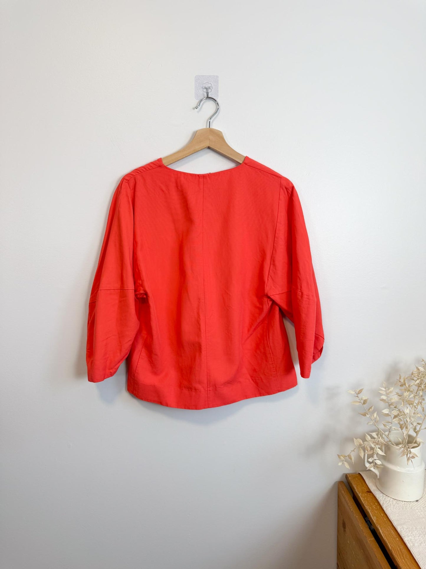 COS Wide Sleeve Blouse in Coral (Size 6)