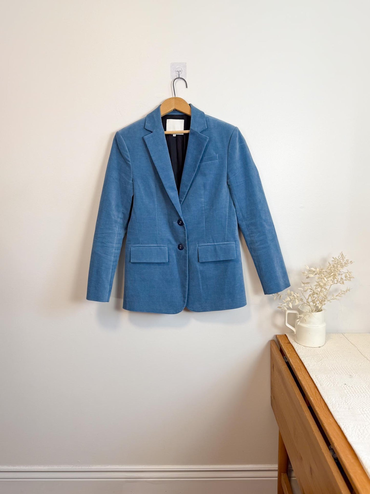 Tibi Designer Velvet Blazer in Blue (Size M)