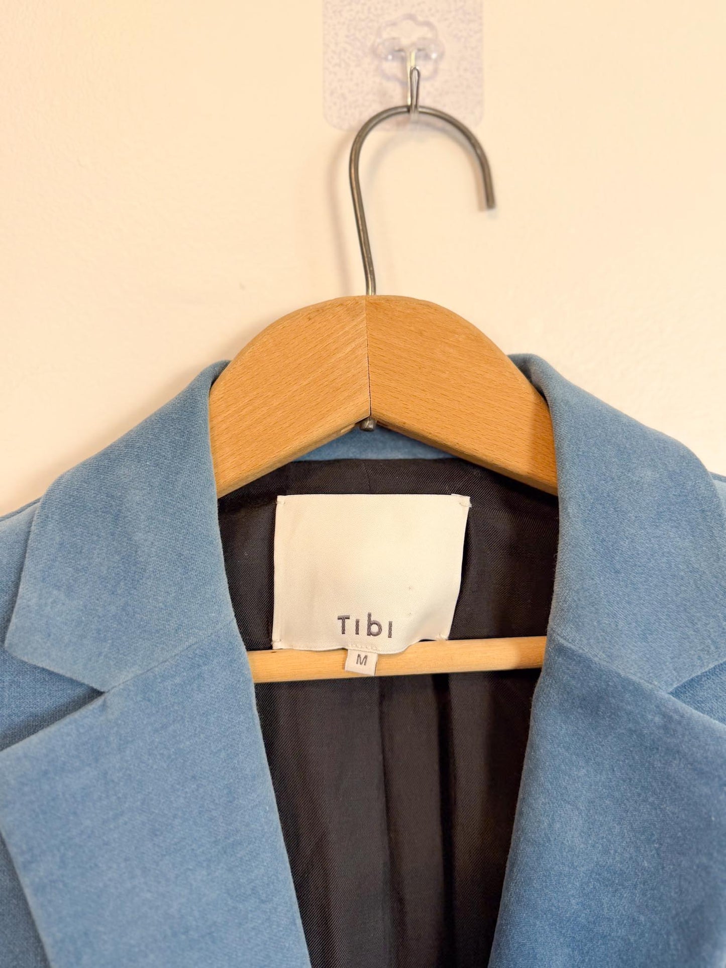 Tibi Designer Velvet Blazer in Blue (Size M)