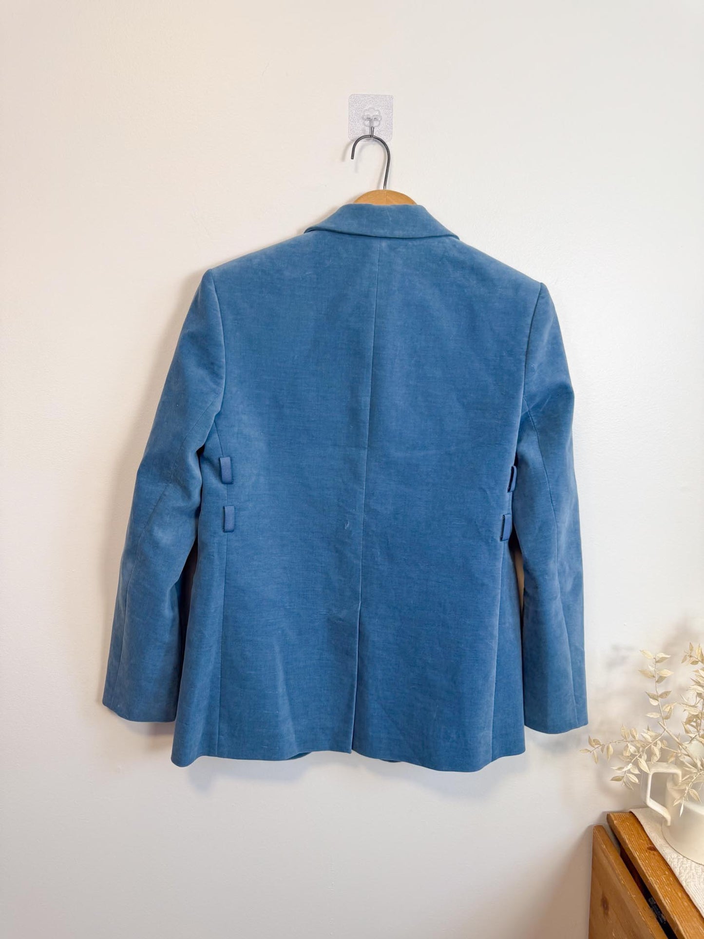 Tibi Designer Velvet Blazer in Blue (Size M)