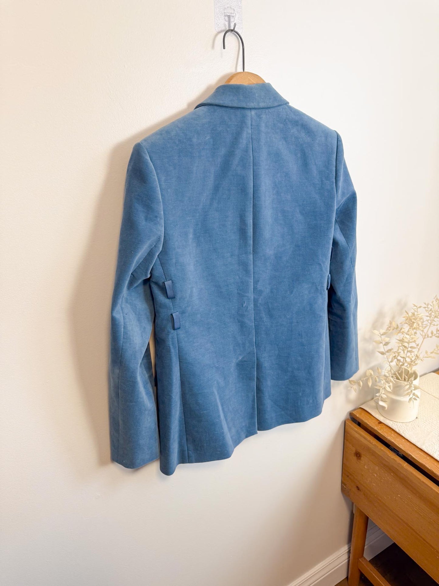 Tibi Designer Velvet Blazer in Blue (Size M)