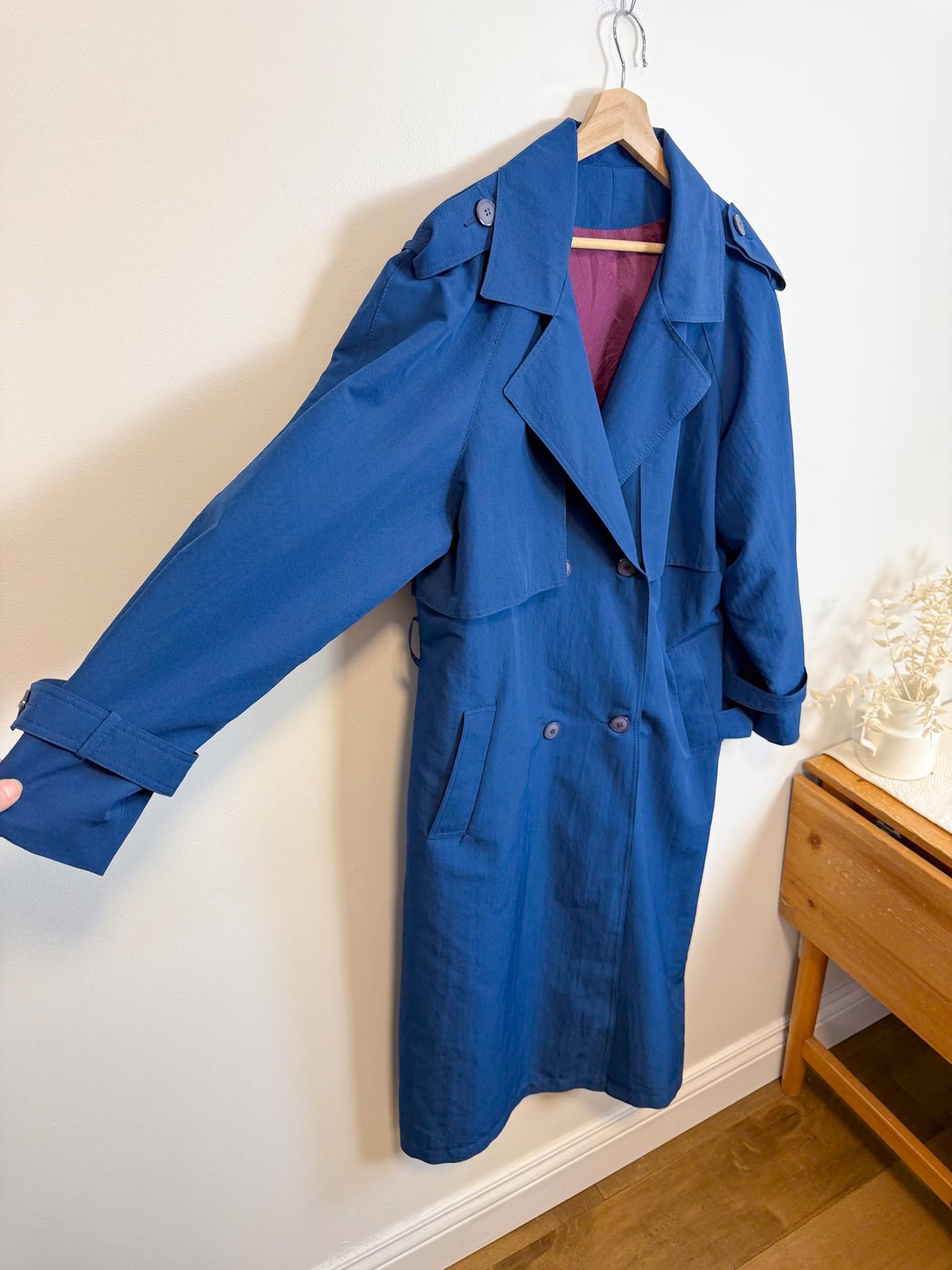Vintage Sears Trench Coat in Blue (Size L)