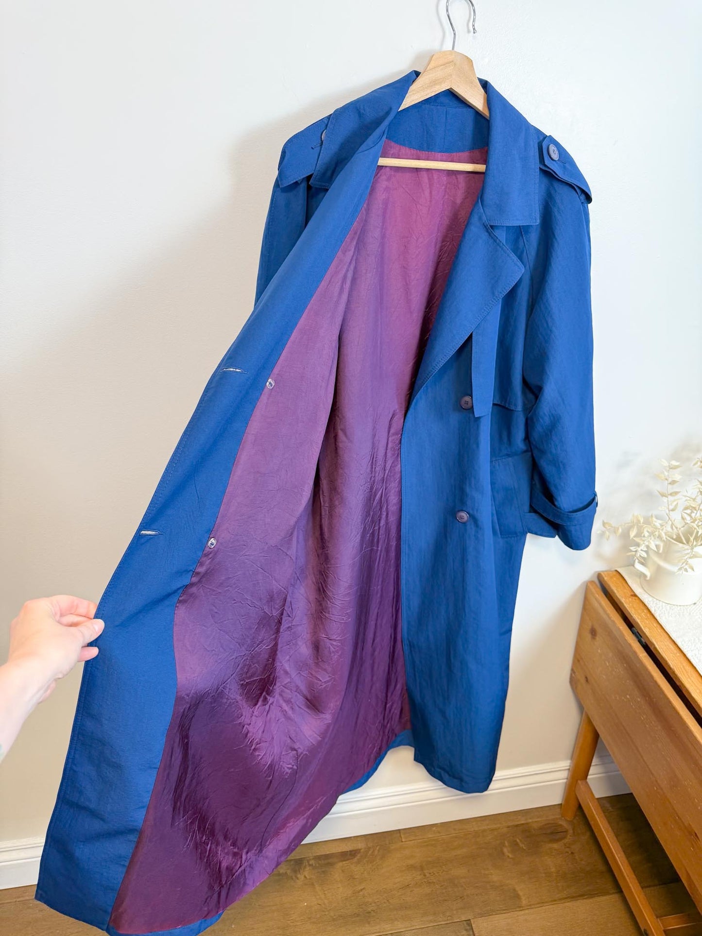 Vintage Sears Trench Coat in Blue (Size L)