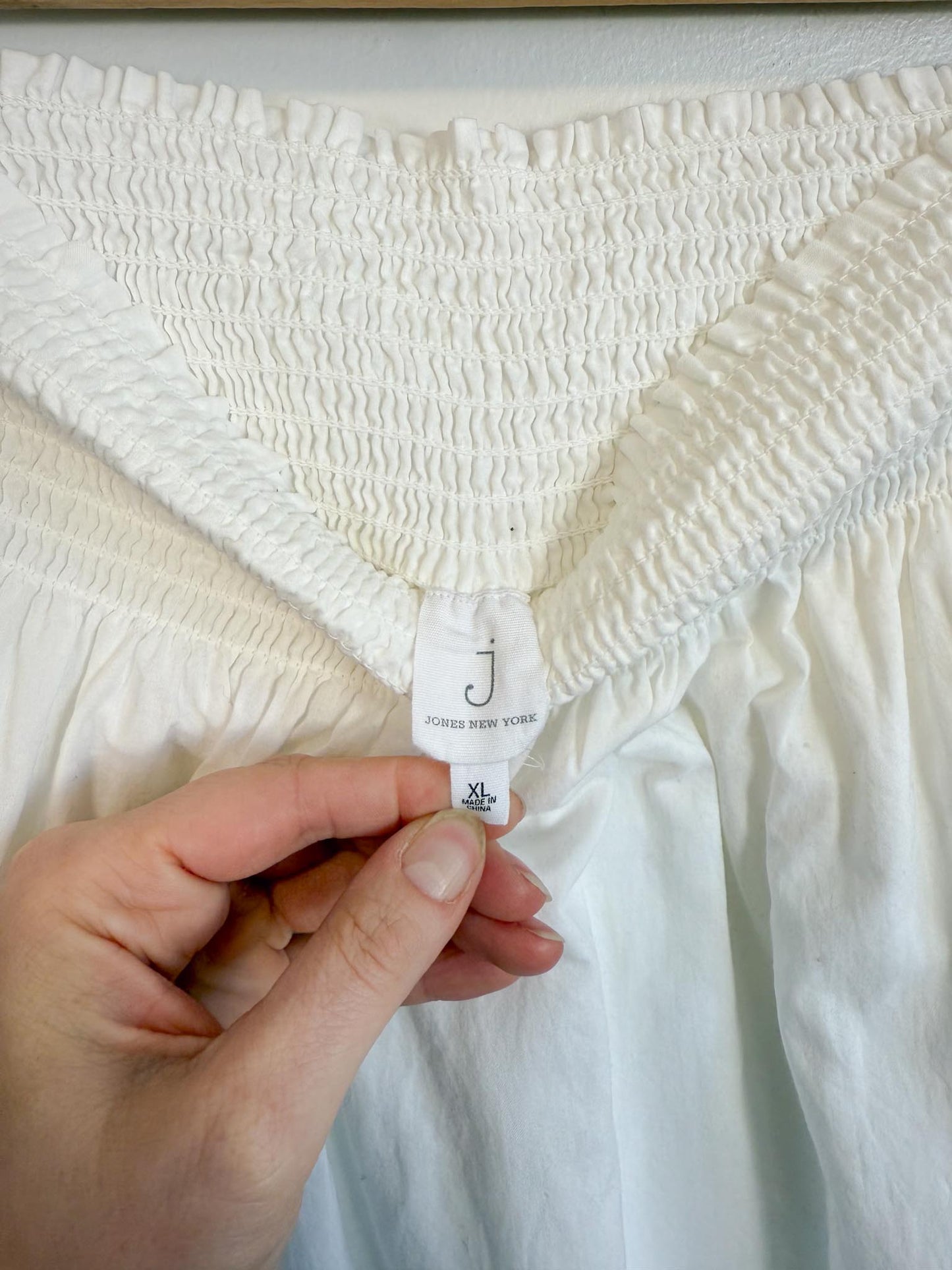 Jones New York White Eyelet Midi Skirt (Size XL)