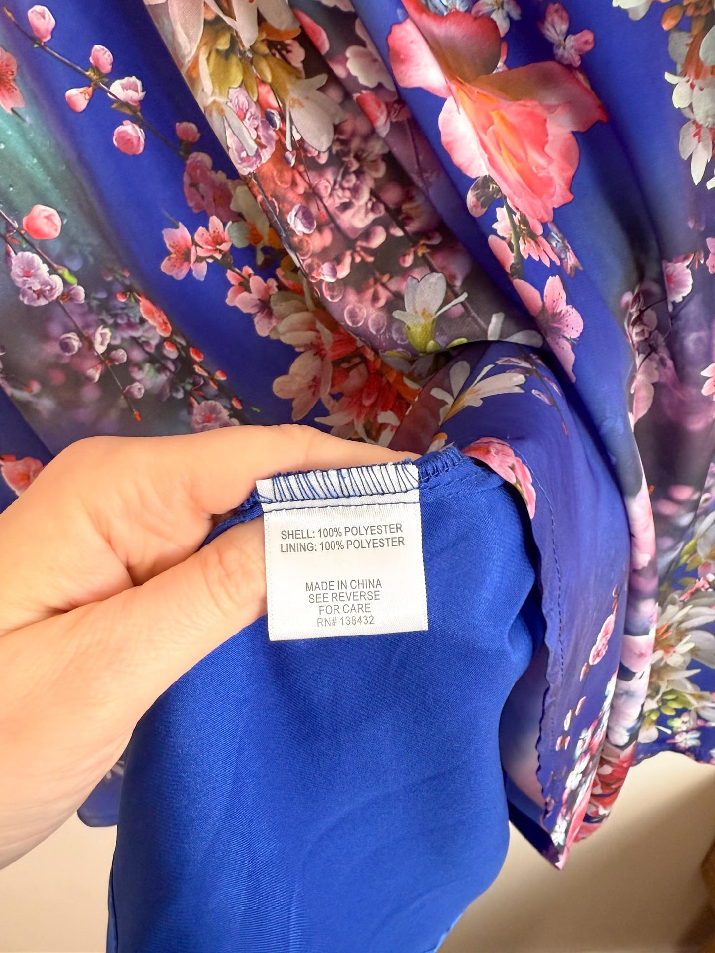 Modcloth Floral Skirt in Blue/Pink (Size 2X)