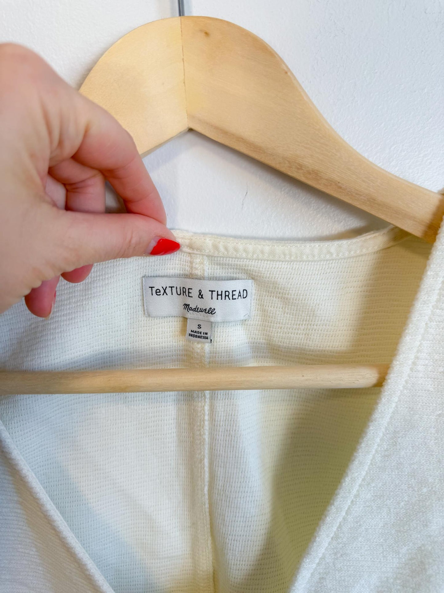 Madewell "Texture & Thread Tie-Front Tank Top" in White (Size S)
