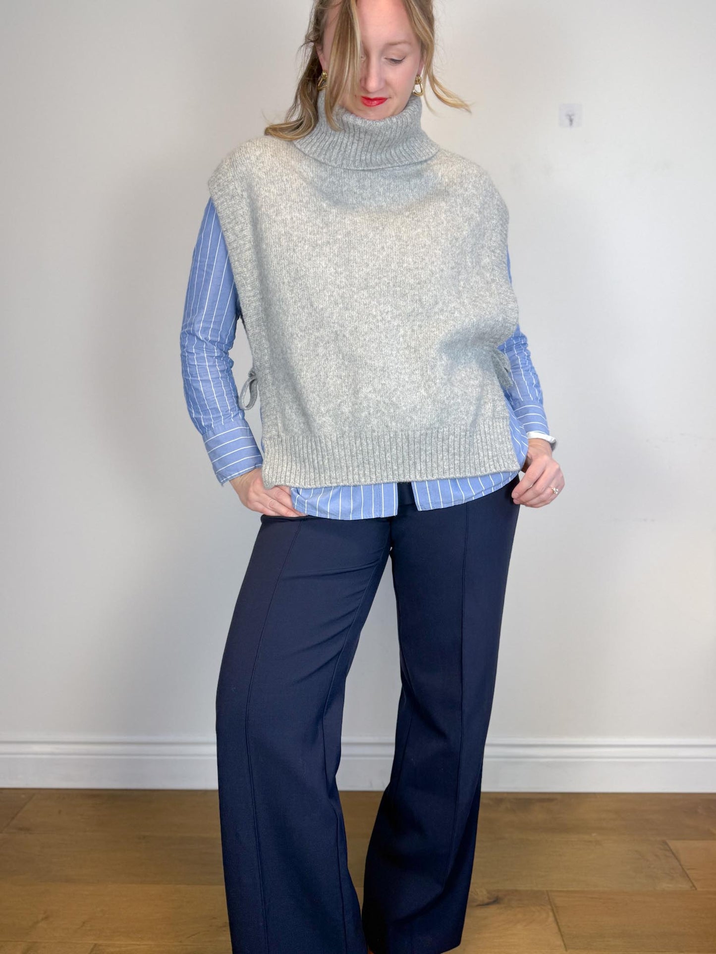 By Malene Birger Designer "Brigitta Blouse in Blue/White Stripe" (Size M)
