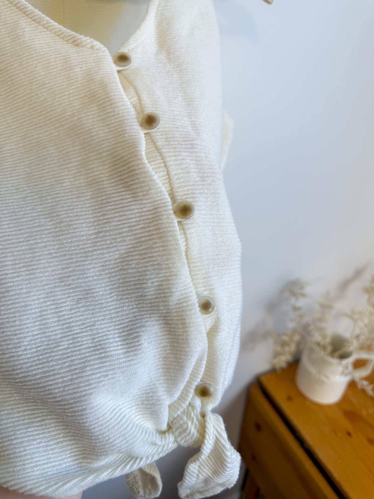 Madewell "Texture & Thread Tie-Front Tank Top" in White (Size S)