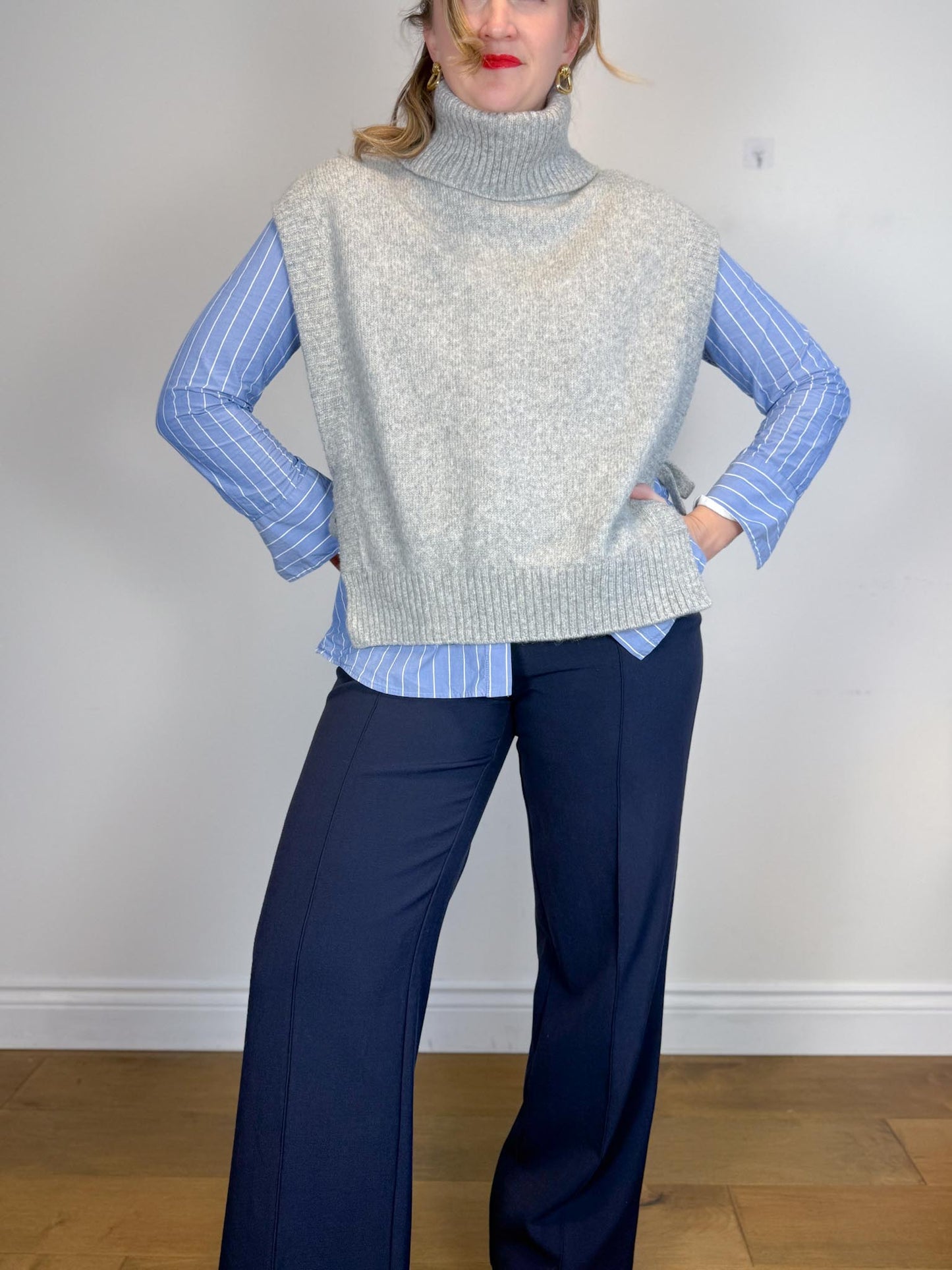 By Malene Birger Designer "Brigitta Blouse in Blue/White Stripe" (Size M)