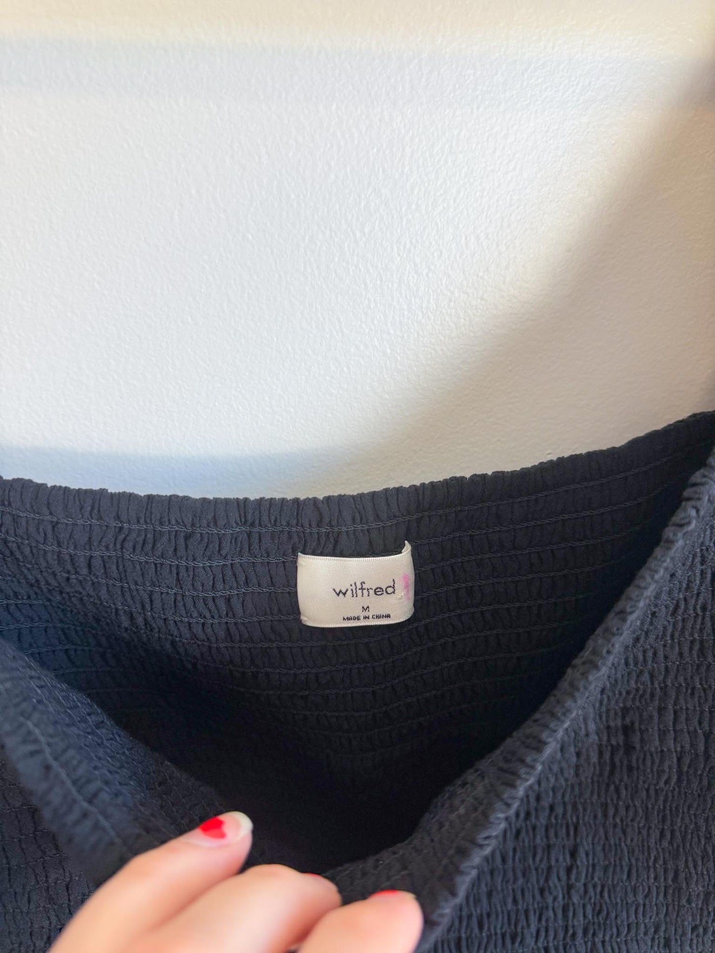 Wilfred Presley Ruched Crop Top in Black (Size M)