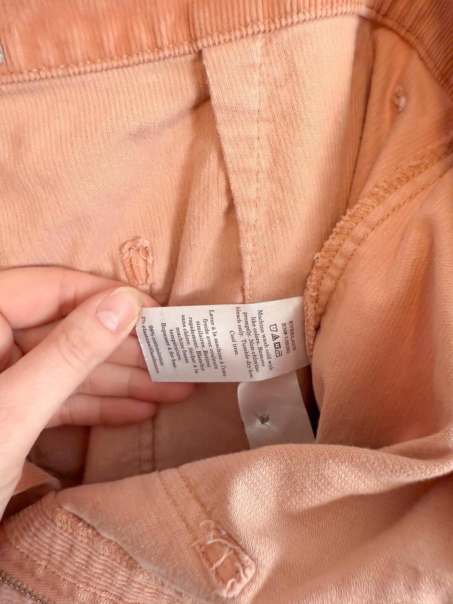 Everlane " The Corduroy Gardner Pant in Coral" (Size 14)