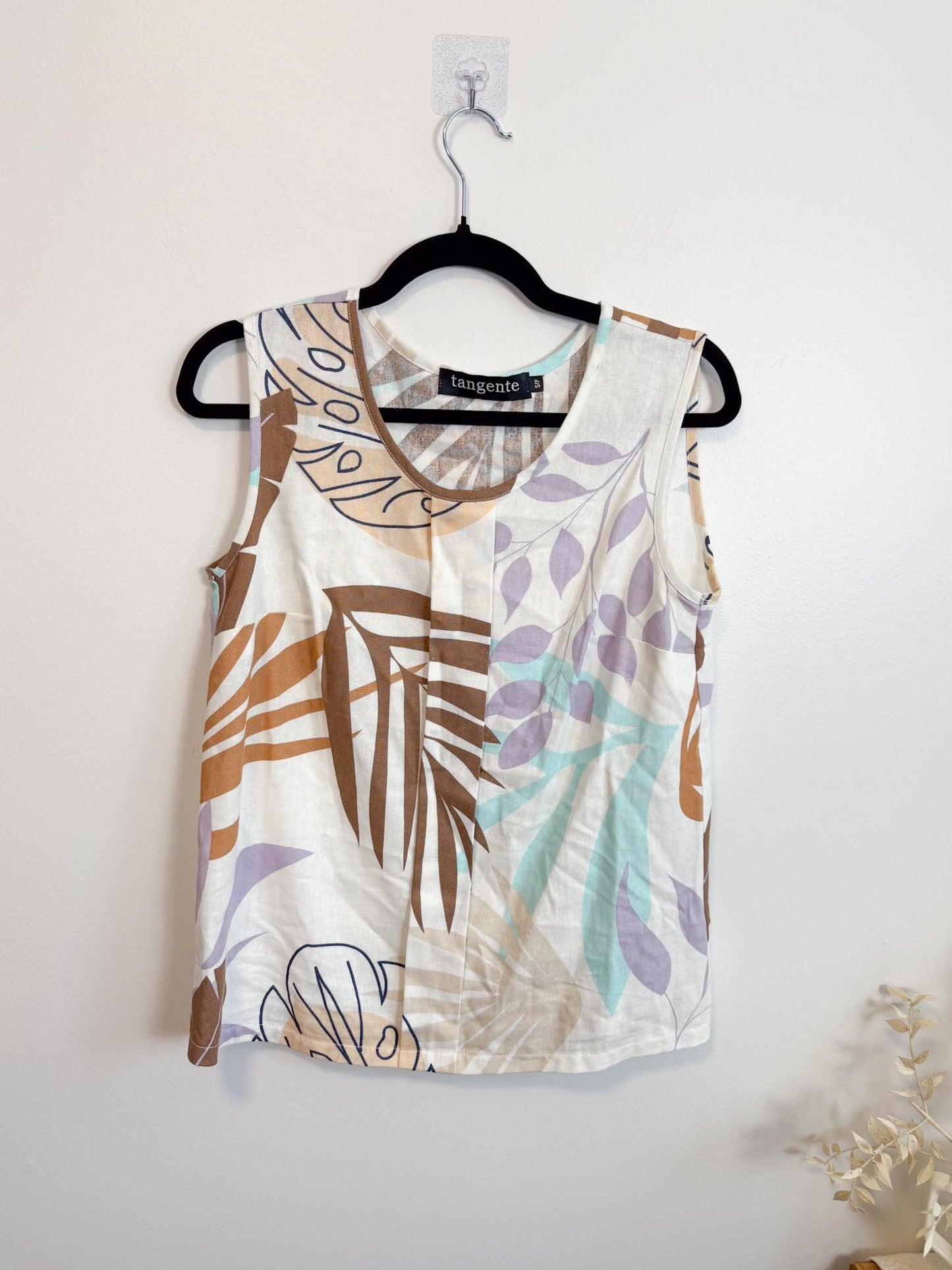 Tangente Sleeveless Linen Blend Tank (Size S)
