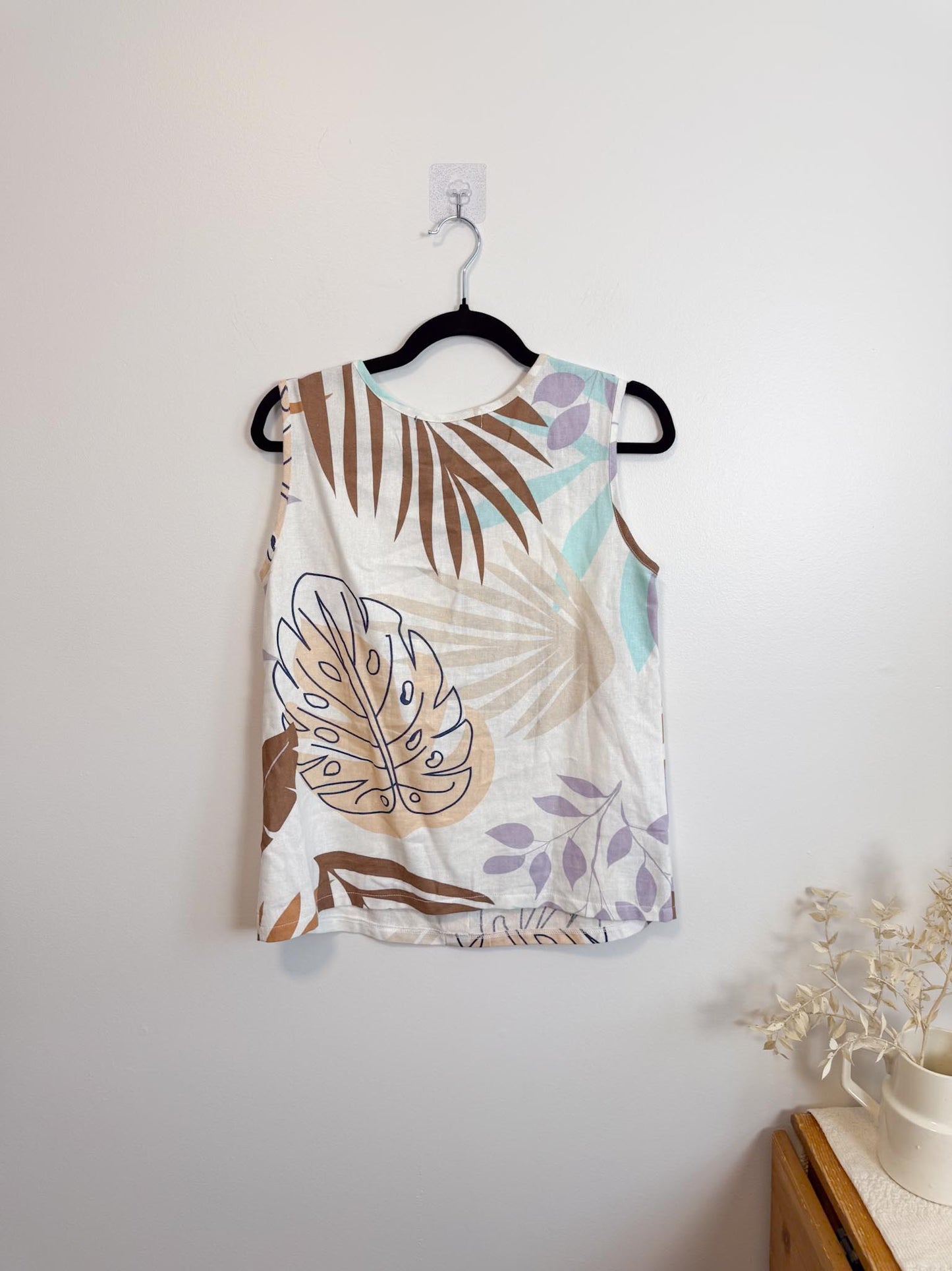 Tangente Sleeveless Linen Blend Tank (Size S)